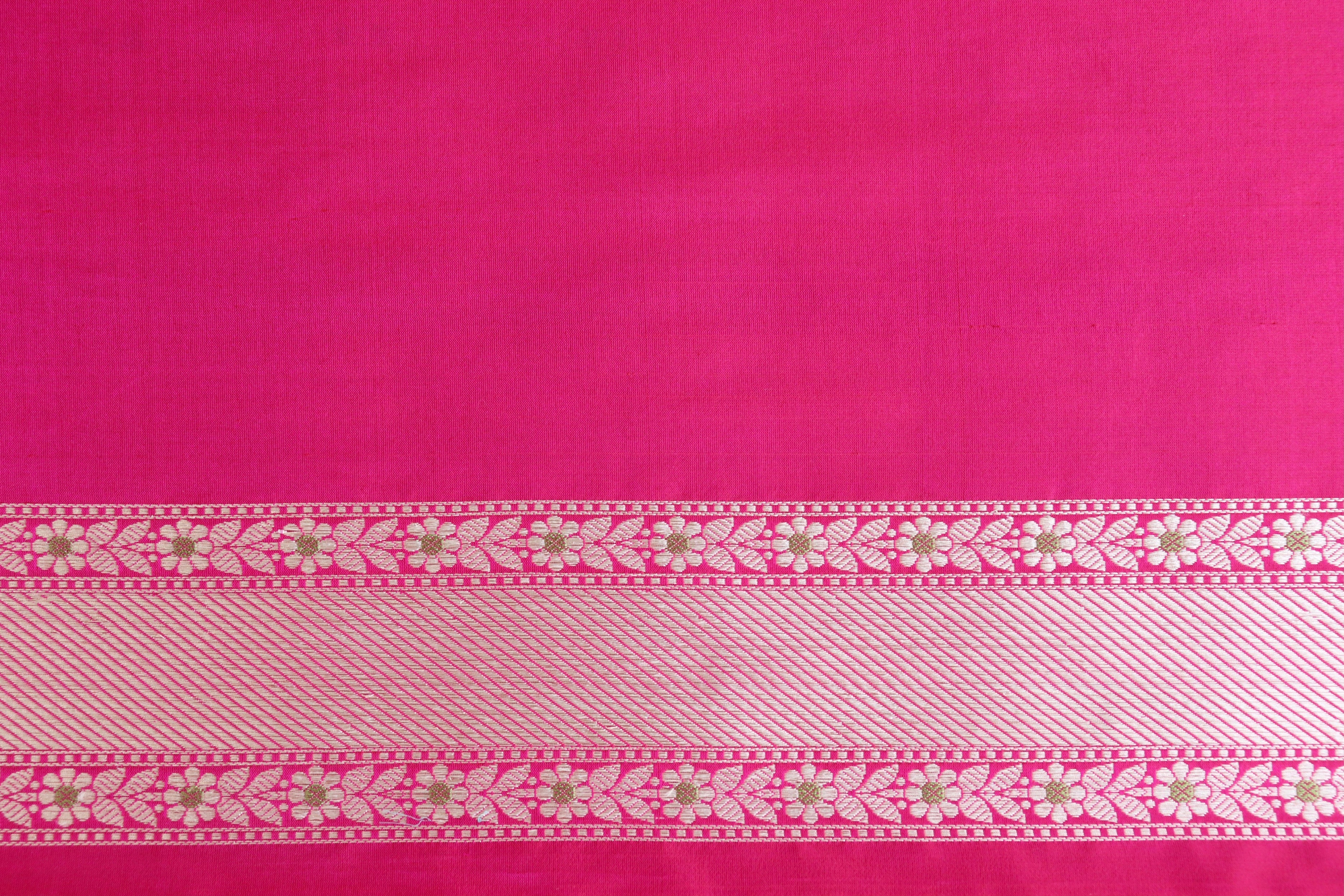 Pink Meenadar Tanchoi Pure Silk Handloom Banarasi Saree