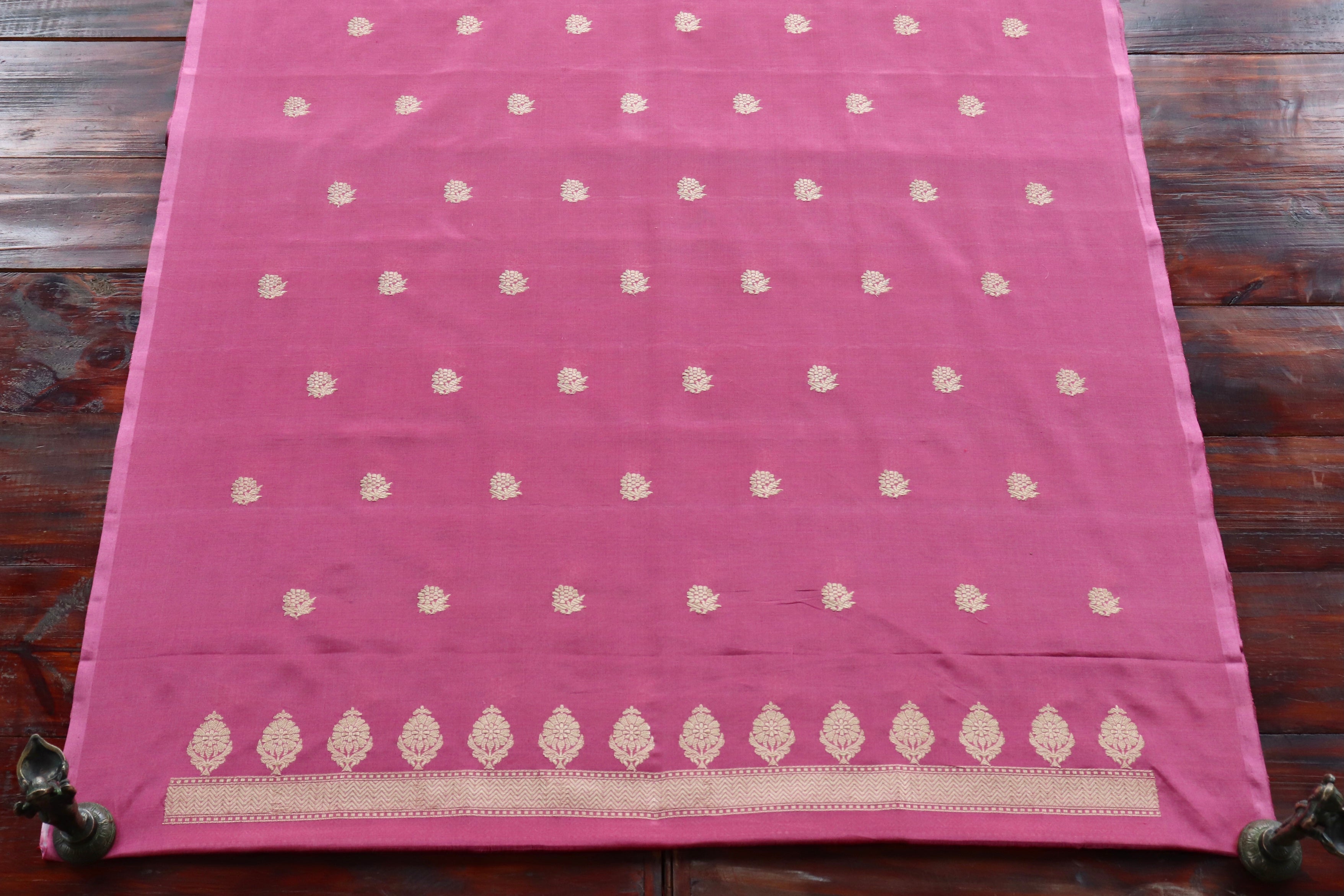 Blush Pink Katan By Cotton Silk Handloom Banarasi Suit Set