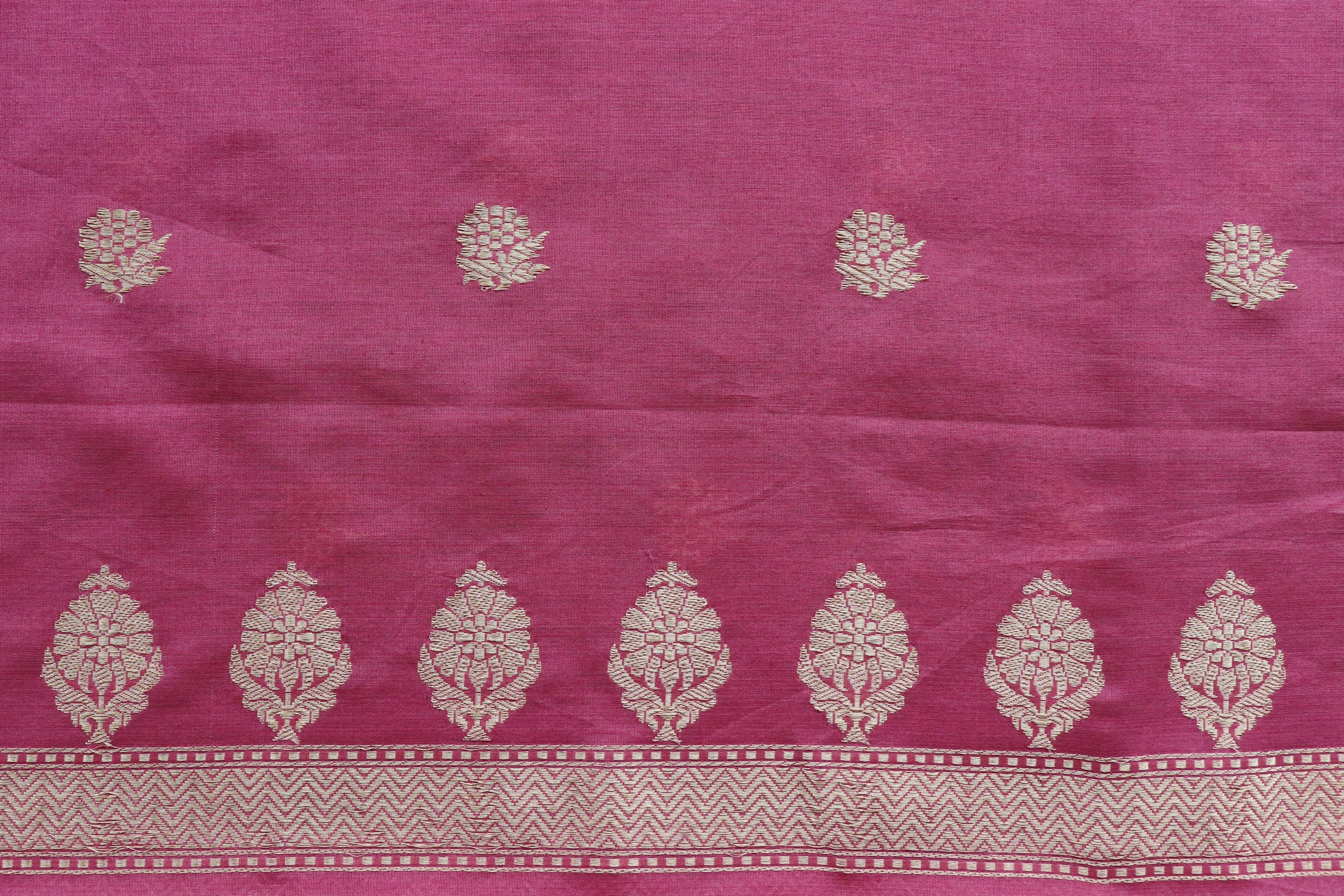 Blush Pink Katan By Cotton Silk Handloom Banarasi Suit Set