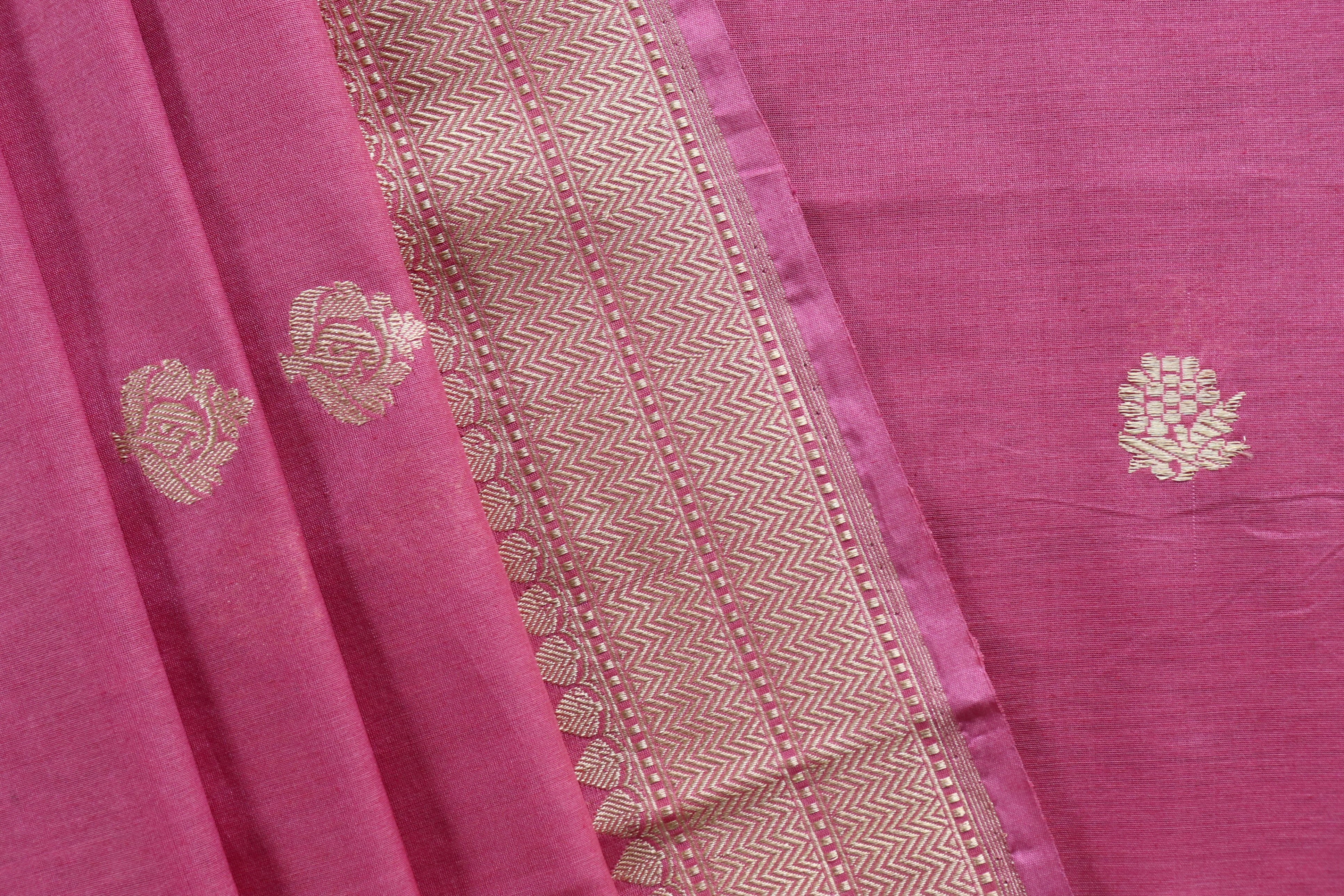 Blush Pink Katan By Cotton Silk Handloom Banarasi Suit Set