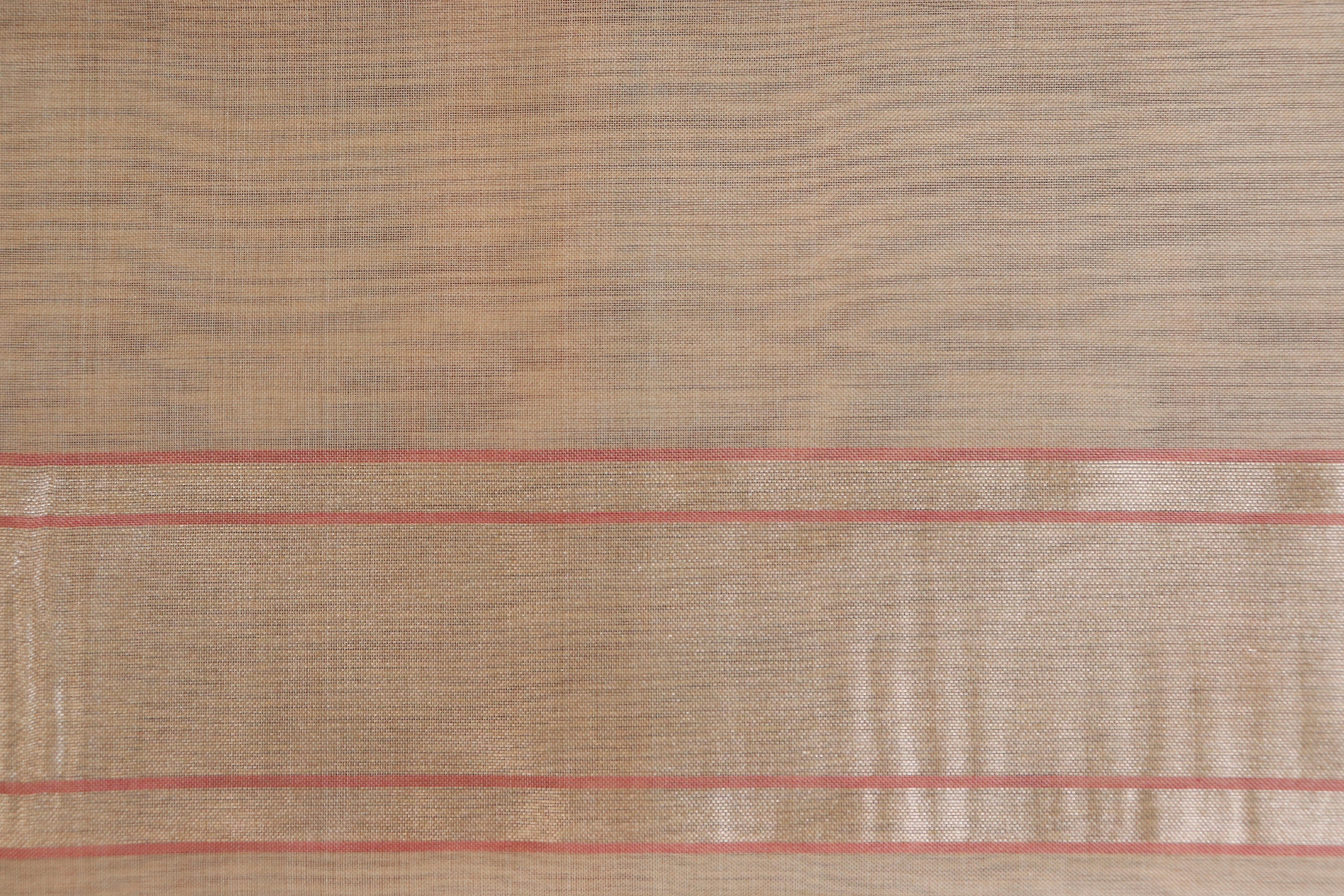 Beige Pure Kora Silk Handloom Banarasi Saree