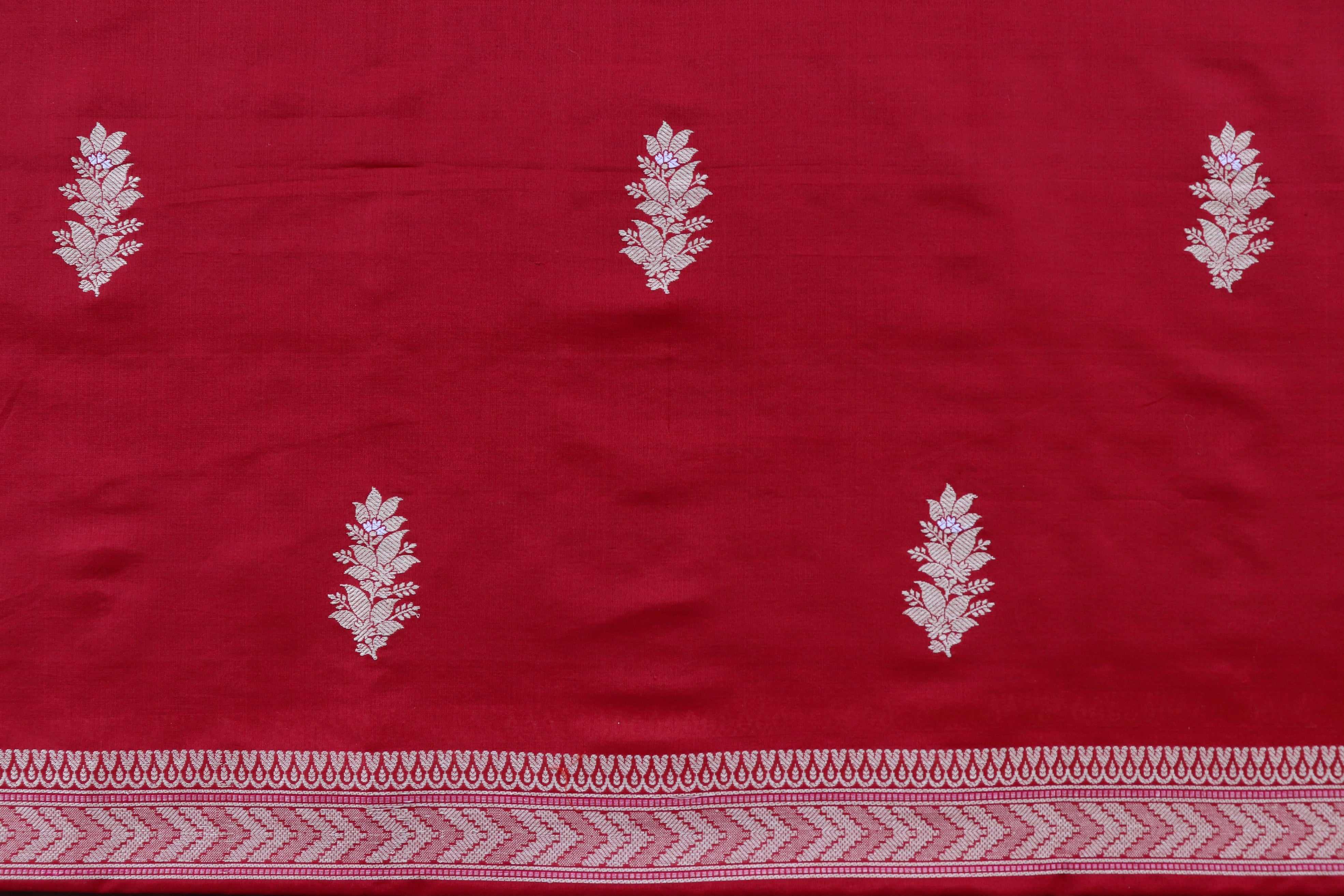 Red Katan Silk Handloom Banarasi Suit Set