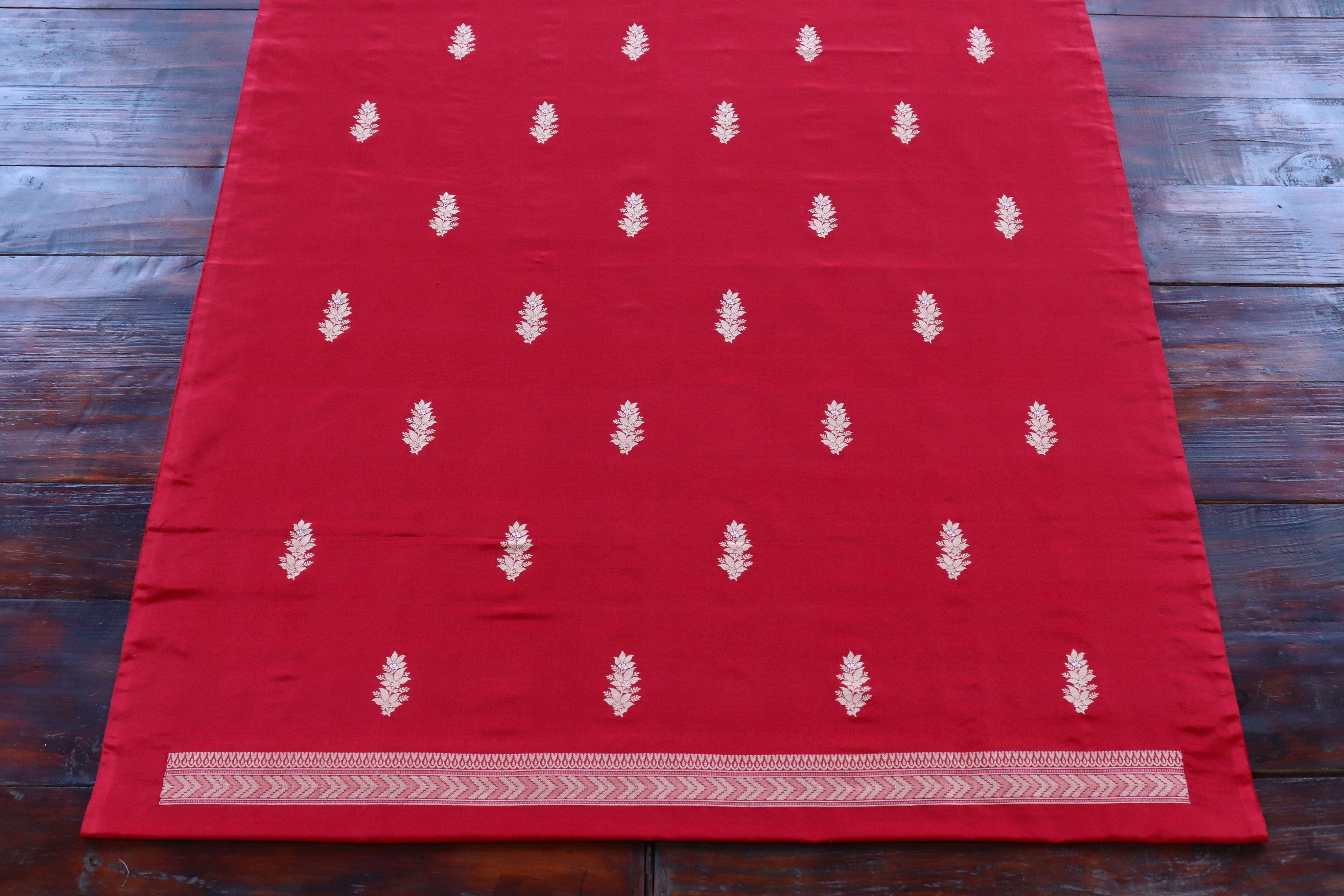 Red Katan Silk Handloom Banarasi Suit Set