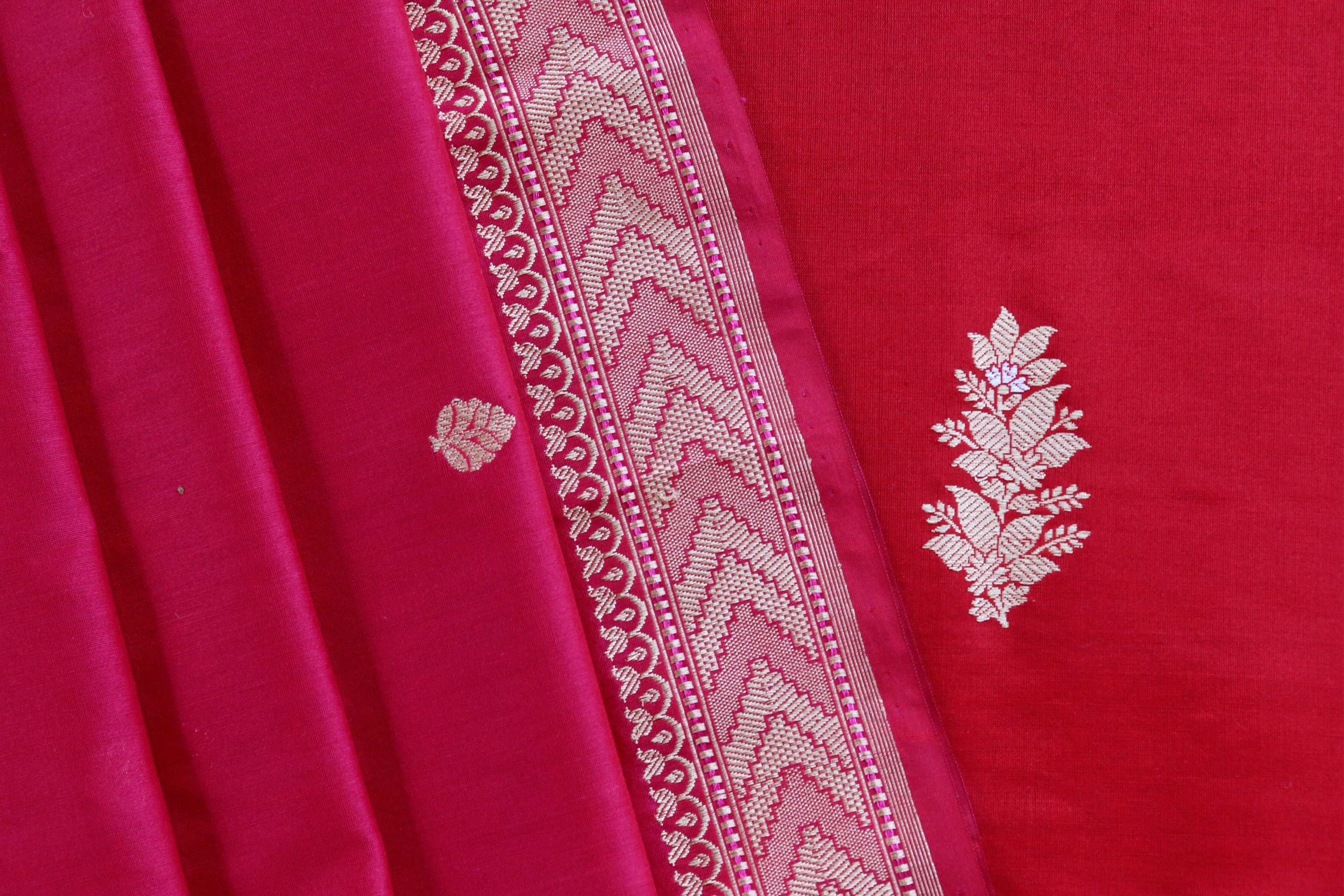 Red Katan Silk Handloom Banarasi Suit Set