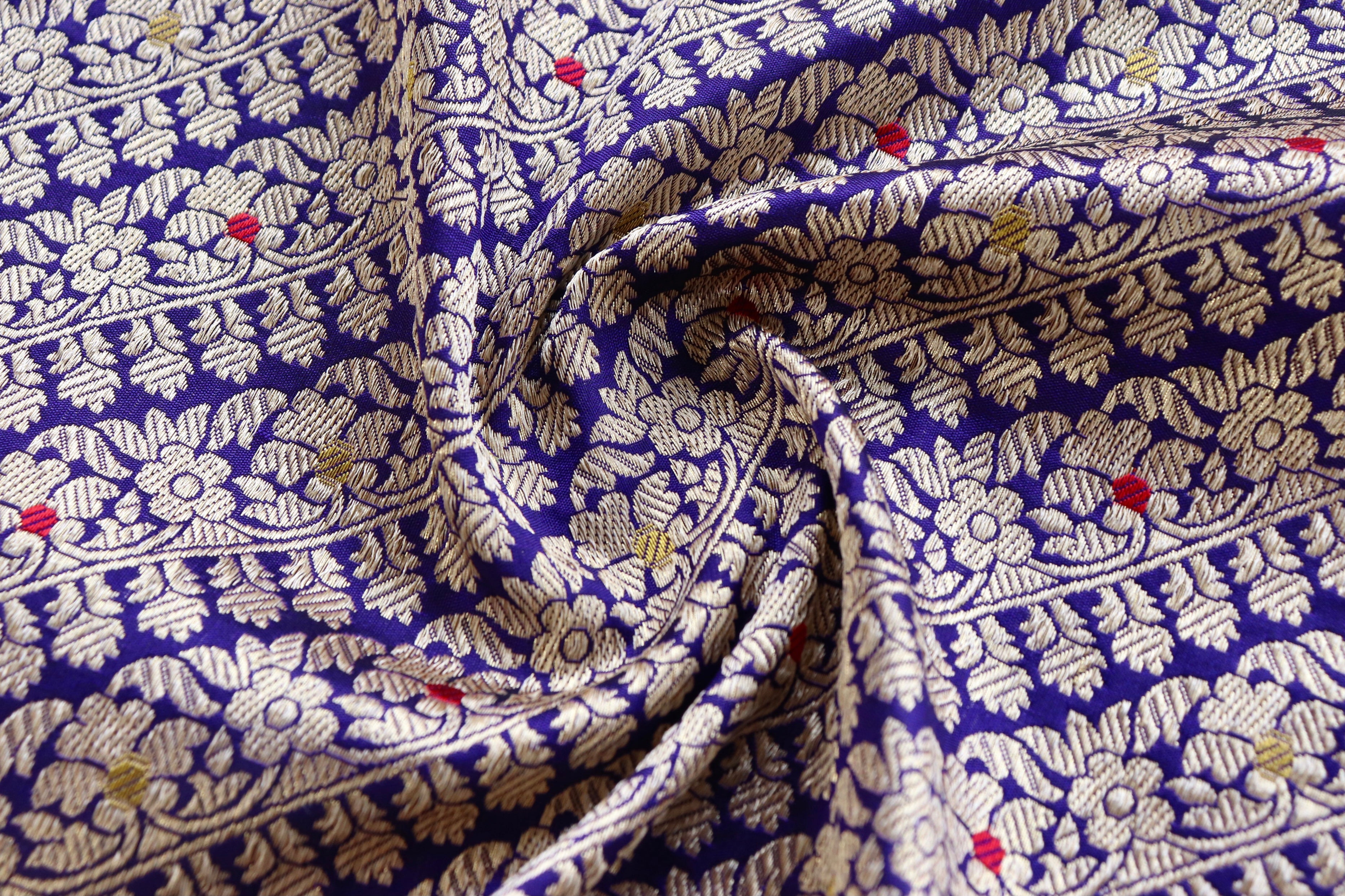 Blue Meenadar Adda Tanchoi Pure Silk Handloom Banarasi Saree