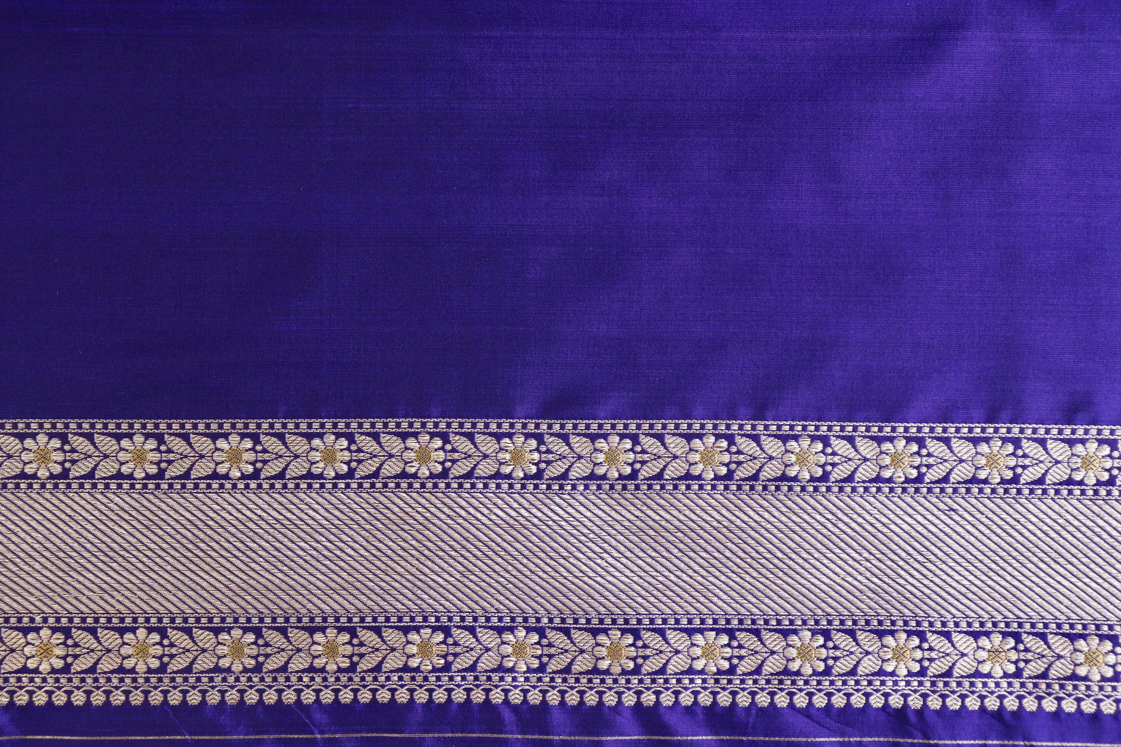 Blue Meenadar Adda Tanchoi Pure Silk Handloom Banarasi Saree