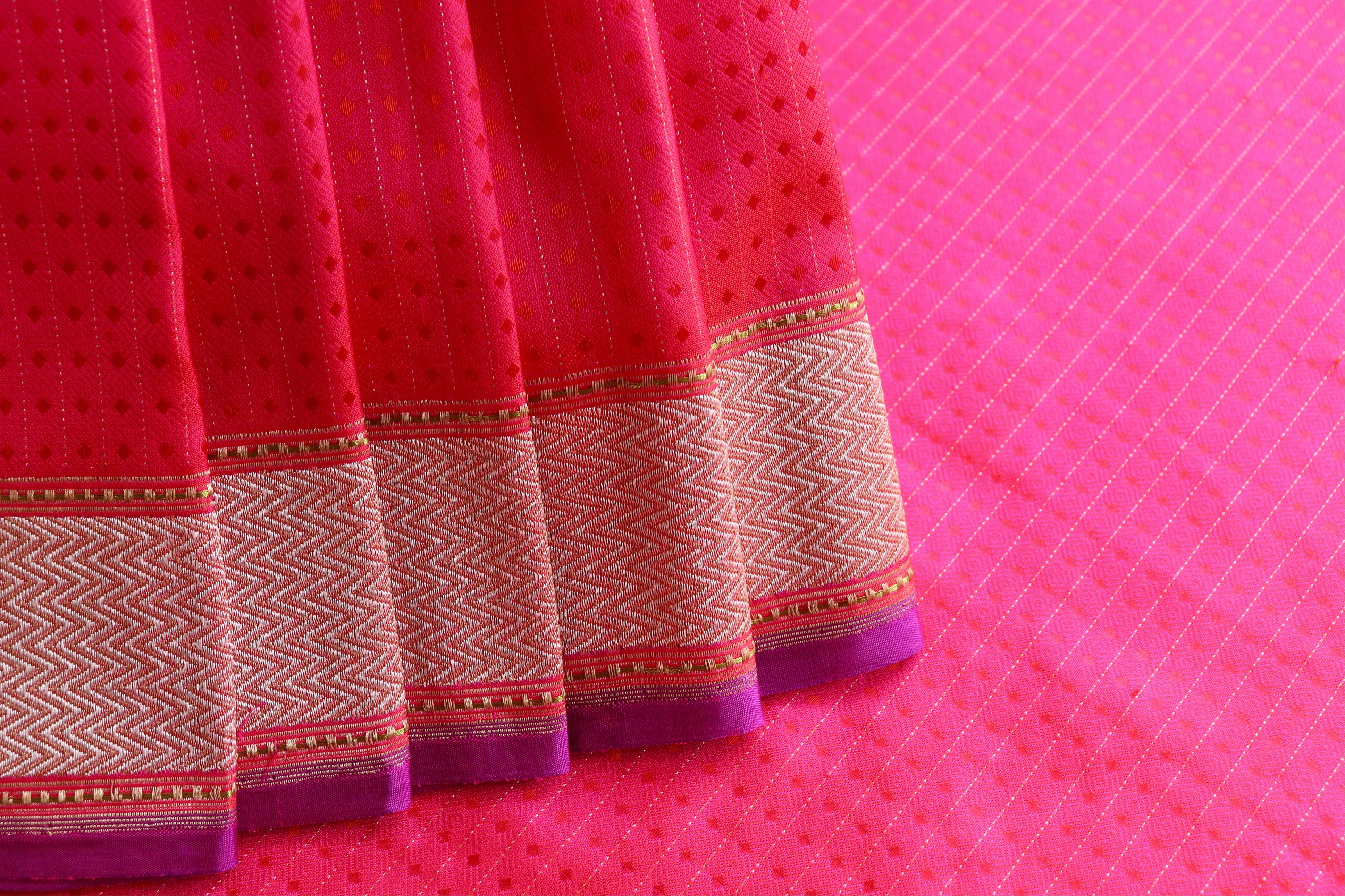 Pink Resham Handwoven Banarasi Tanchoi Silk Saree