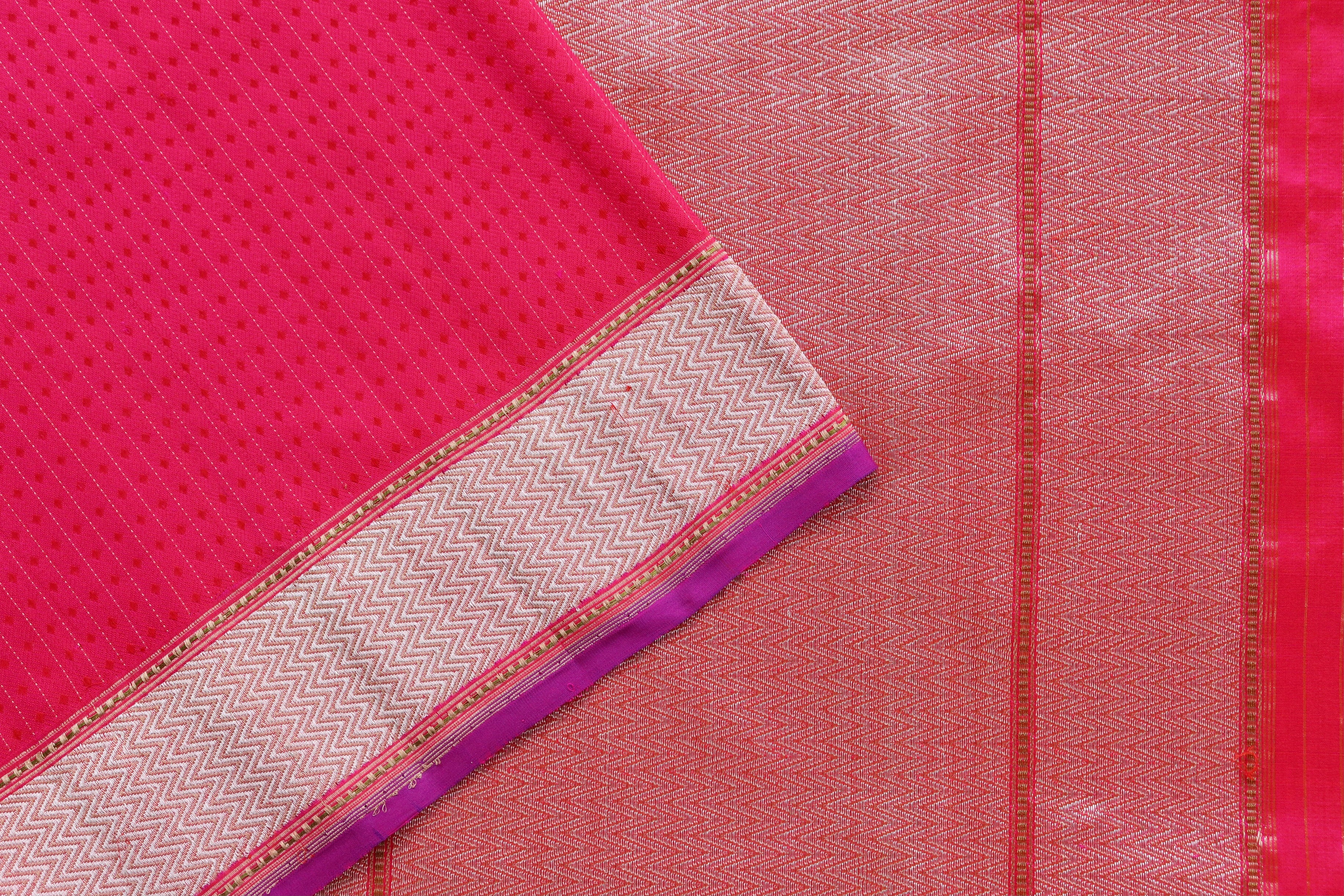 Pink Resham Handwoven Banarasi Tanchoi Silk Saree