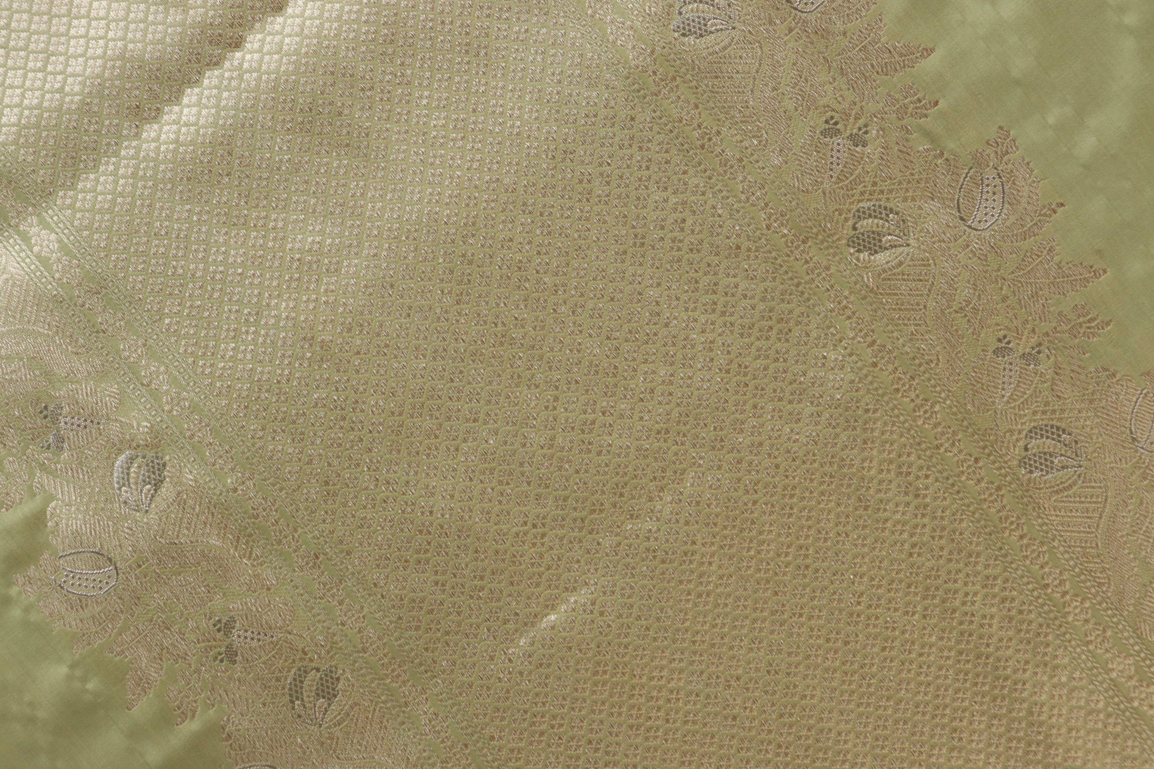 Olive Katan Silk  Handloom Banarasi Saree