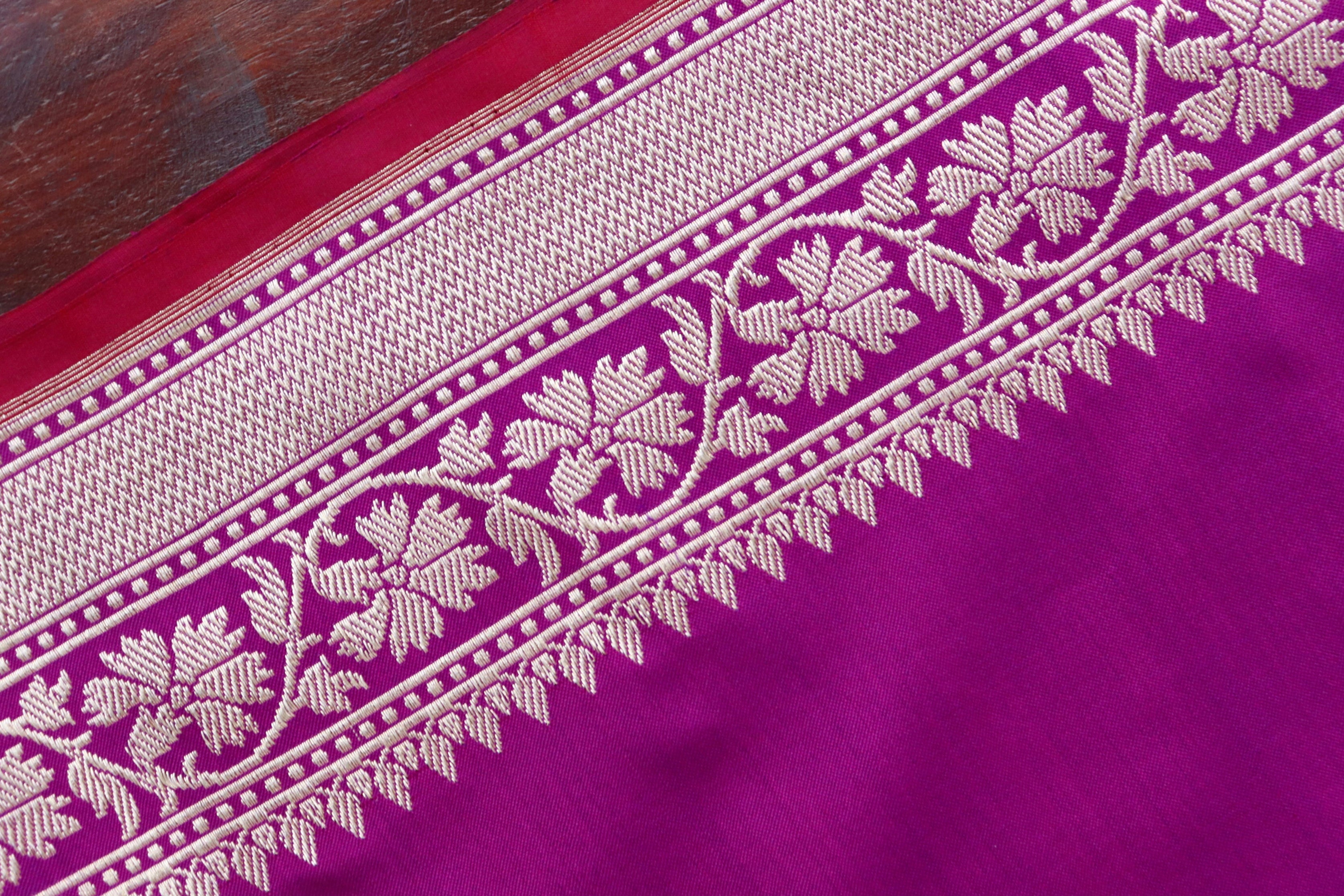 Purple Guldasta Motif Pure Katan Silk Handloom Saree