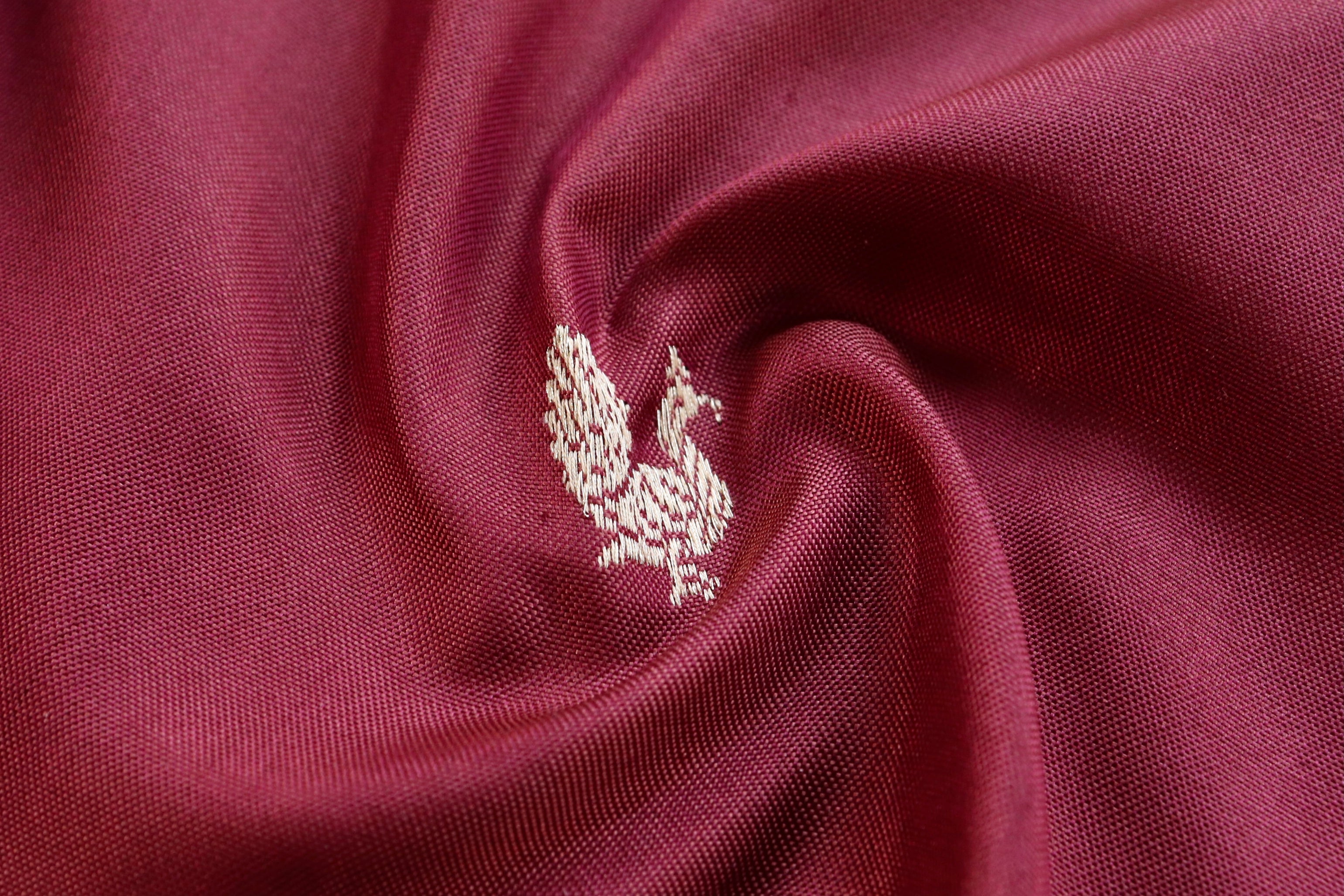 Coffee Brown Peacock Motif Pure Silk Handloom Banarasi Saree