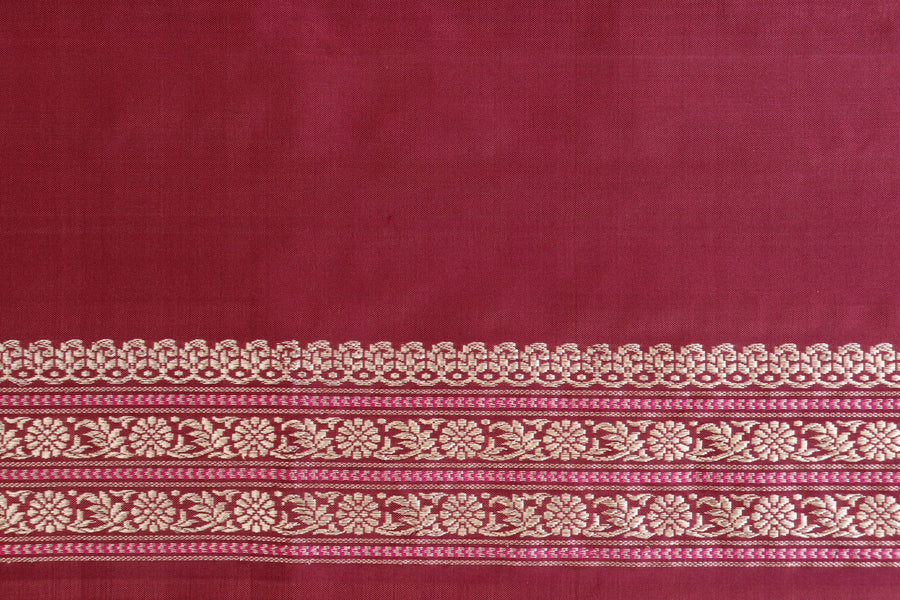 Coffee Brown Peacock Motif Pure Silk Handloom Banarasi Saree