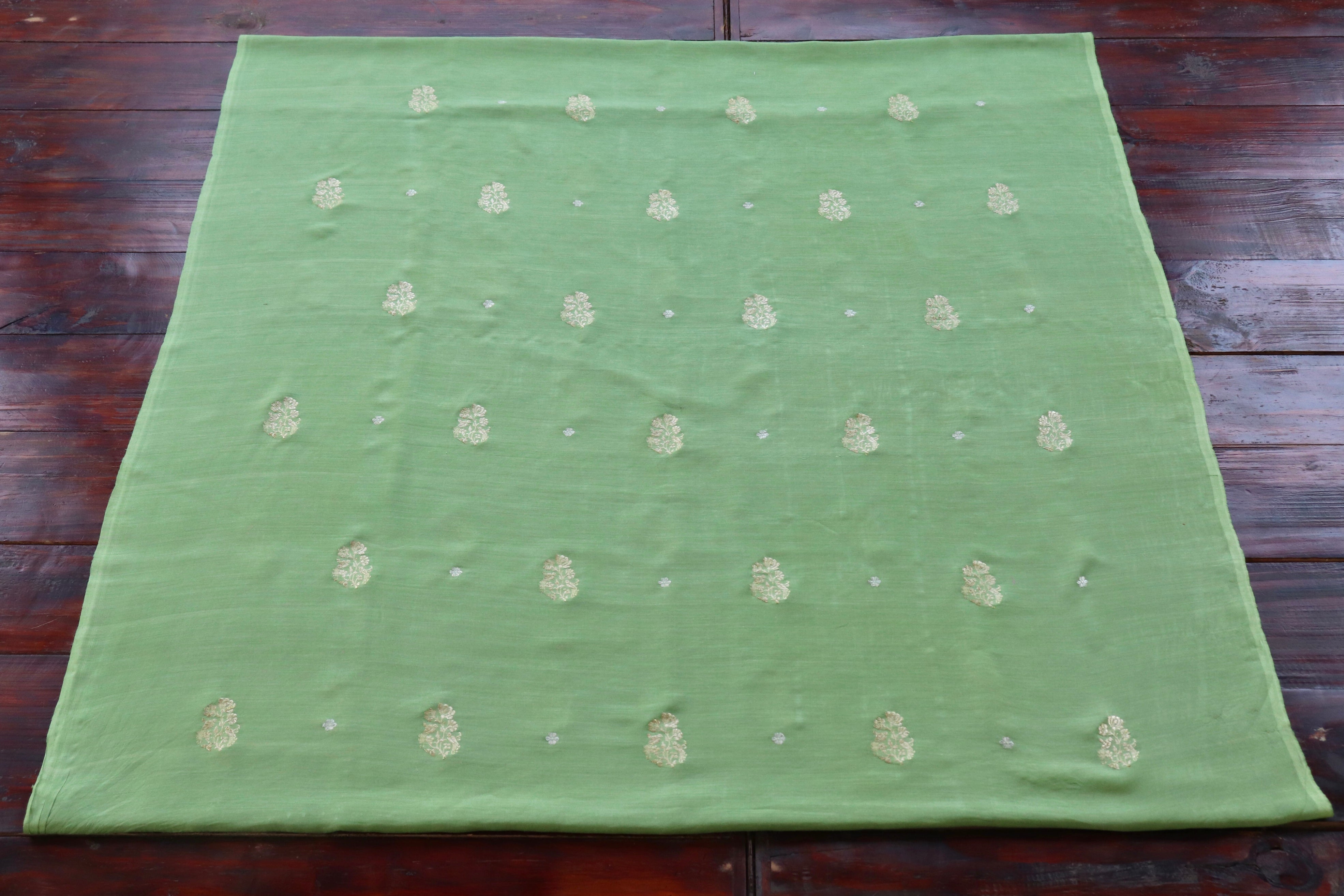 Green Munga Silk By Cotton Handloom Banarasi Suit Set