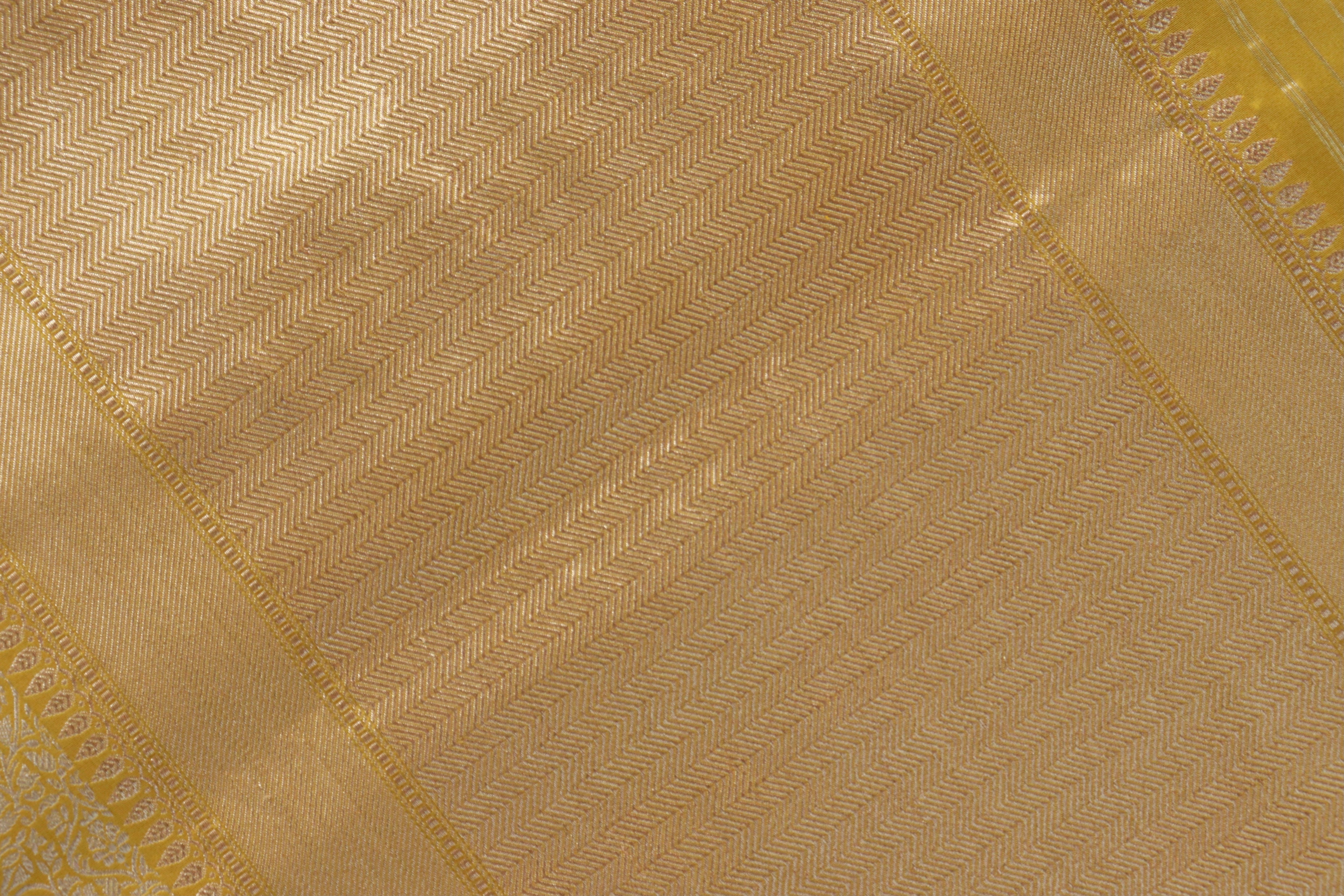 Gold Tanchoi Pure Silk Handloom Banarasi Saree