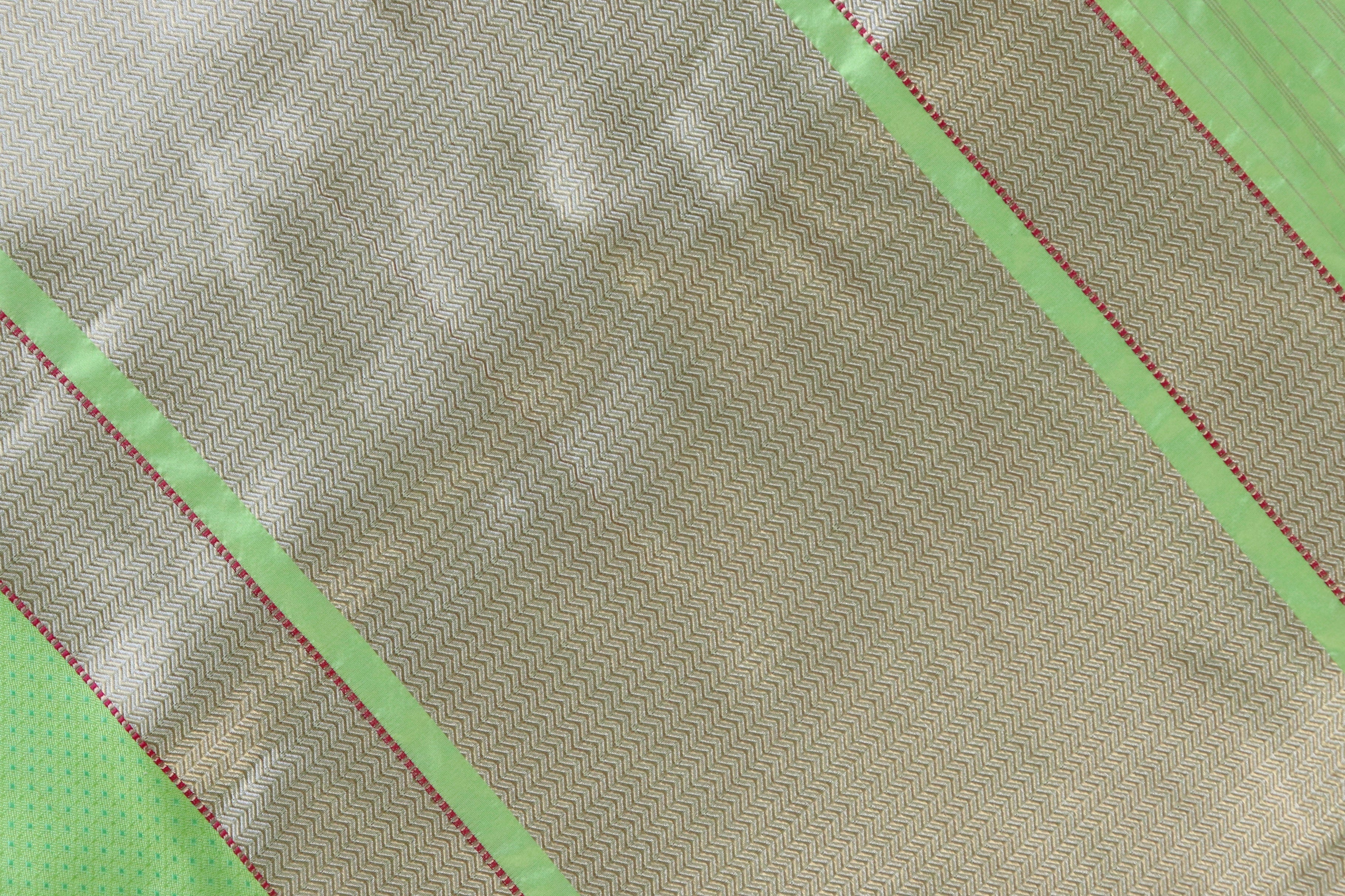 Green Do Rukhi Resham Handwoven Banarasi Tanchoi Silk Saree