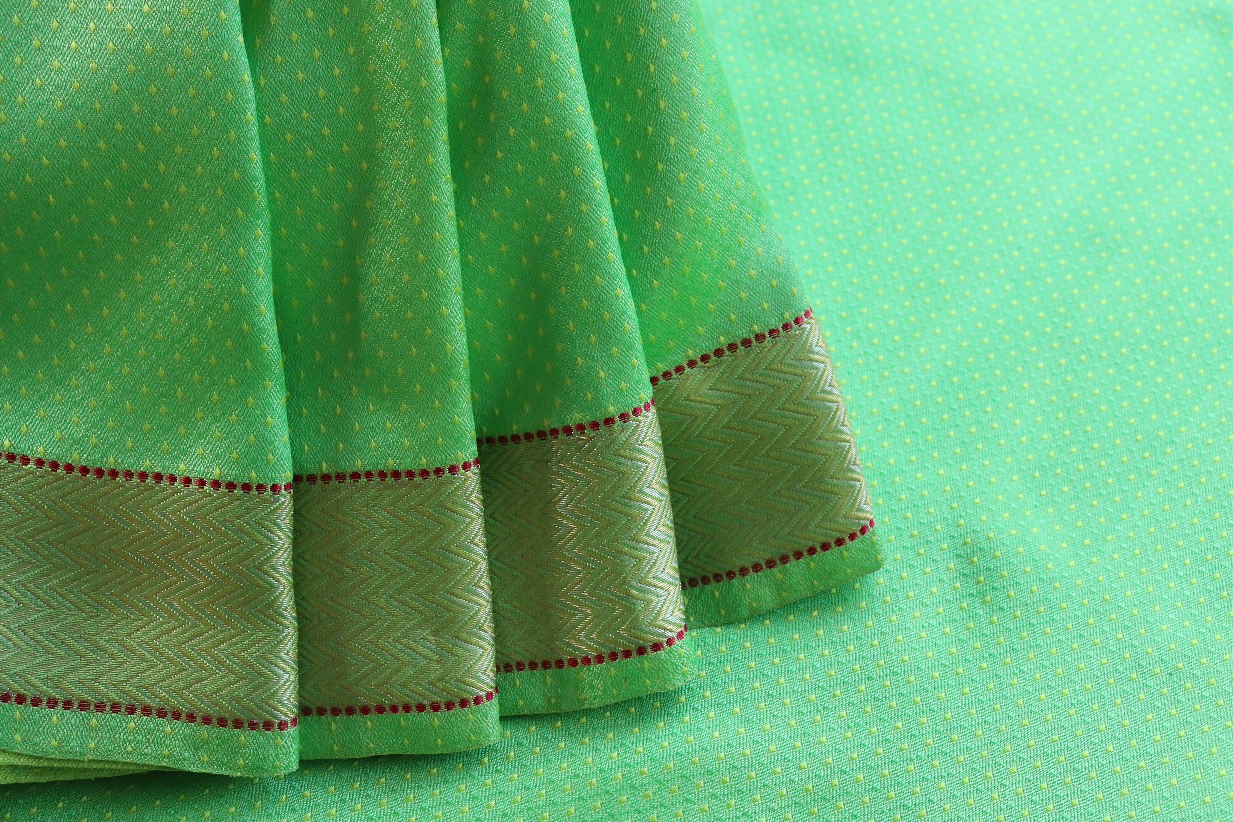 Green Do Rukhi Resham Handwoven Banarasi Tanchoi Silk Saree