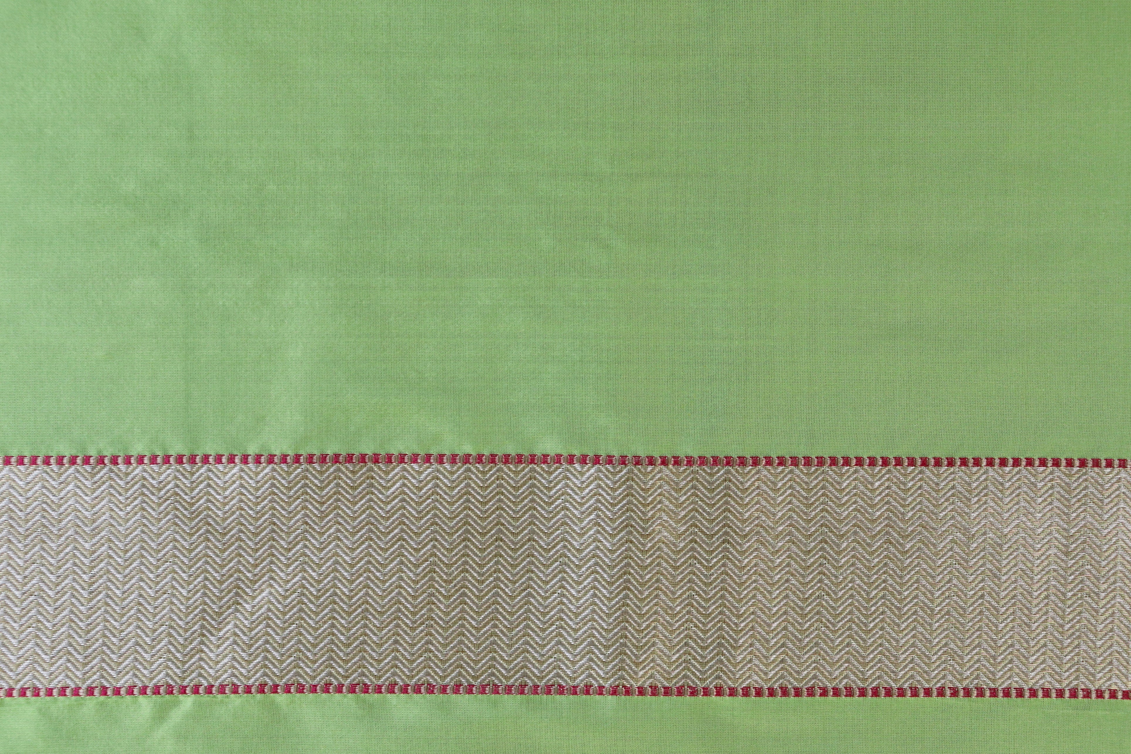 Green Do Rukhi Resham Handwoven Banarasi Tanchoi Silk Saree