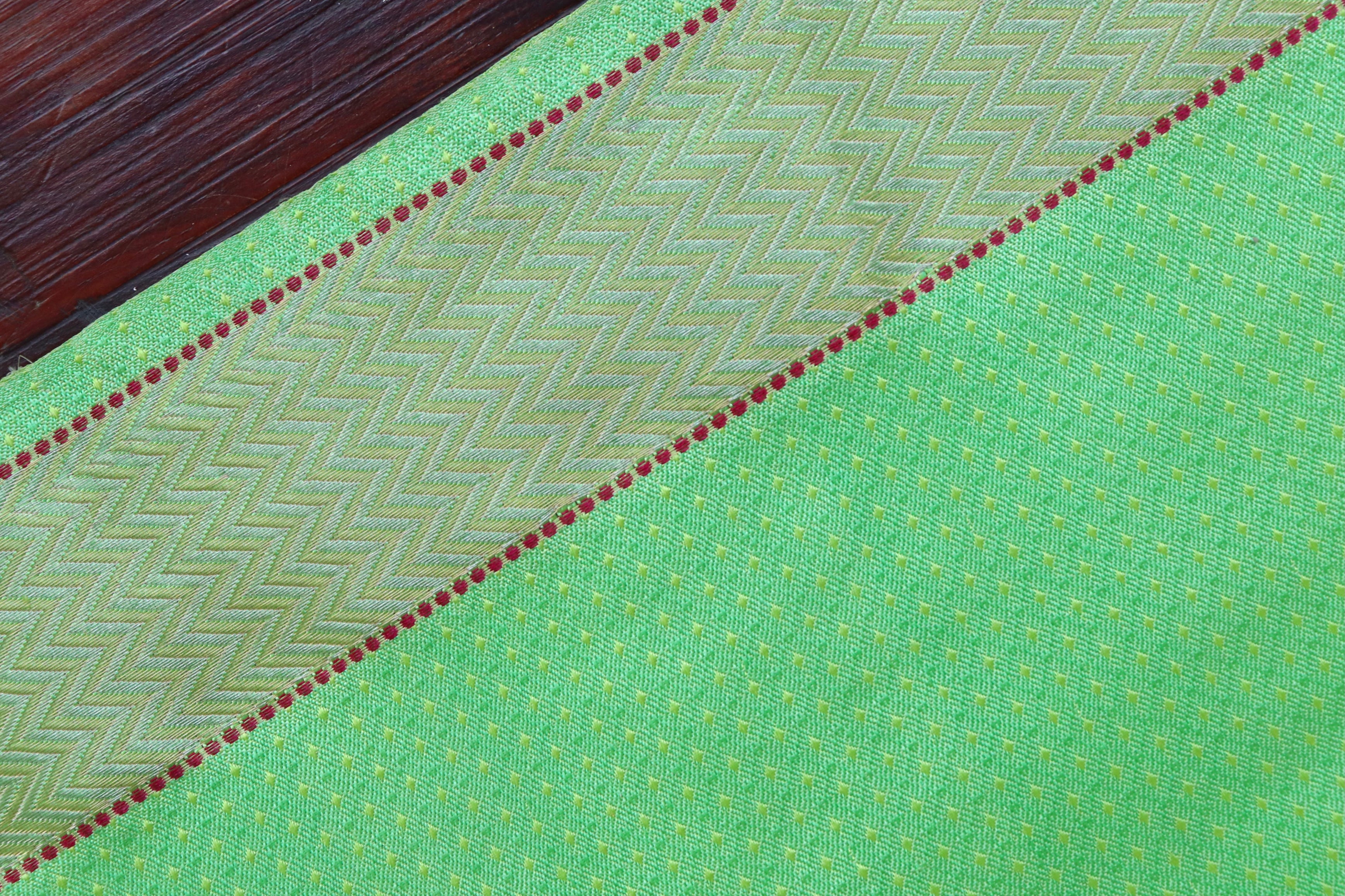Green Do Rukhi Resham Handwoven Banarasi Tanchoi Silk Saree