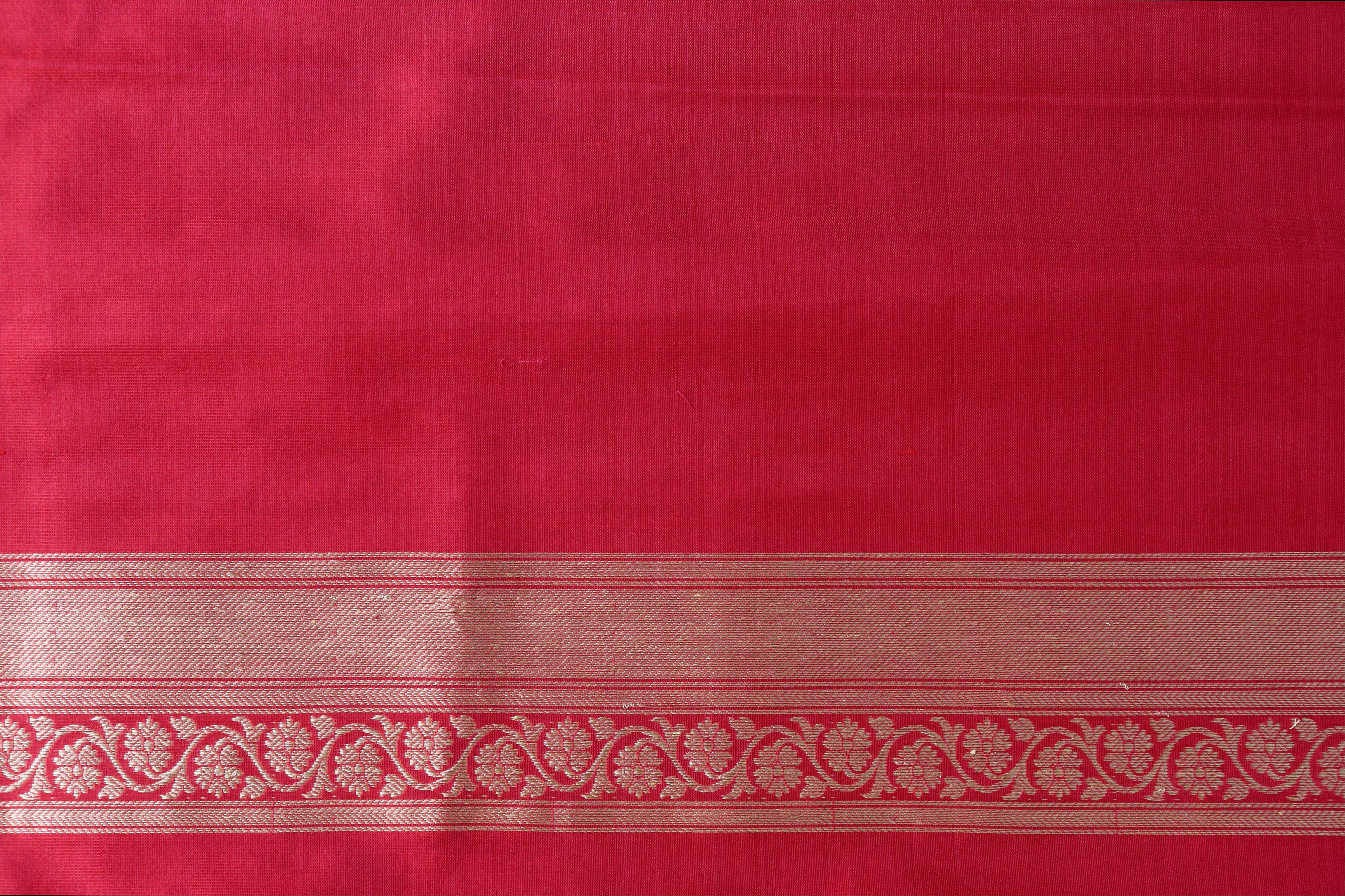 Red Ginnie Motif Pure Silk Handloom Banarasi Saree