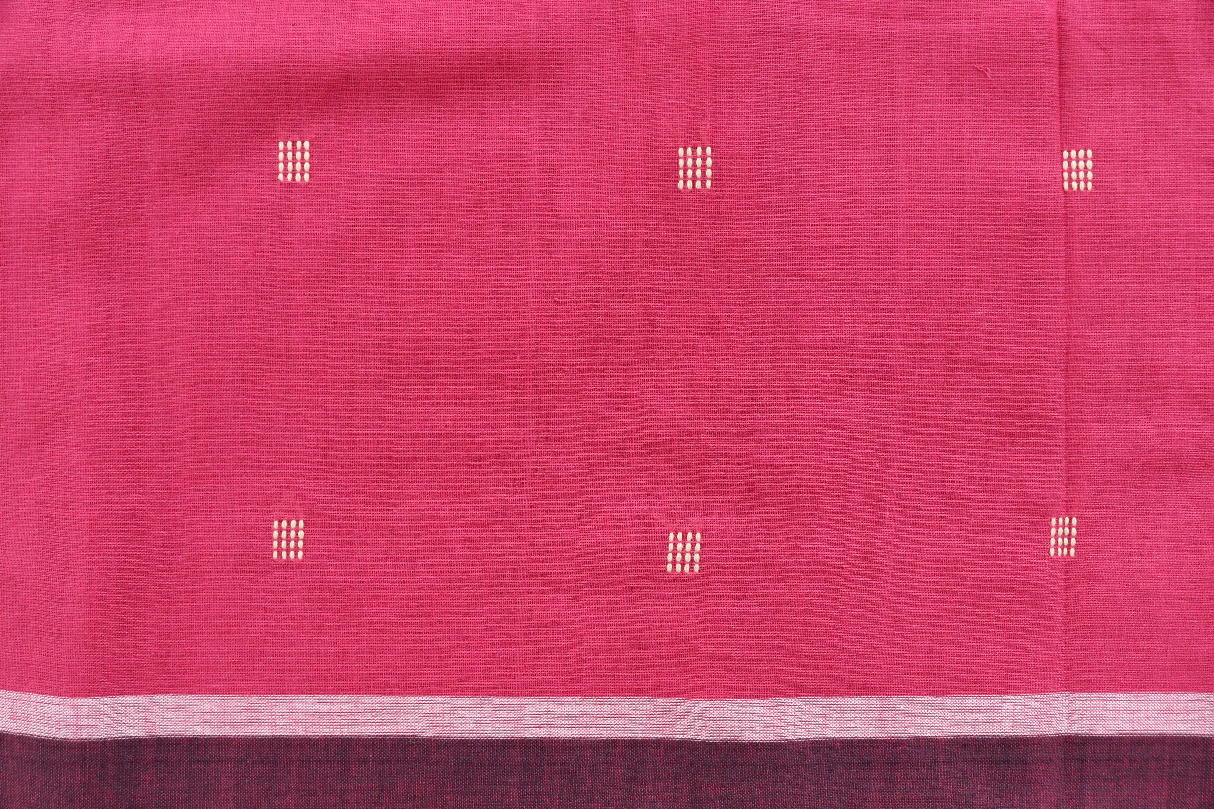 Padma Pink Handwoven Baavanbuti Cotton saree
