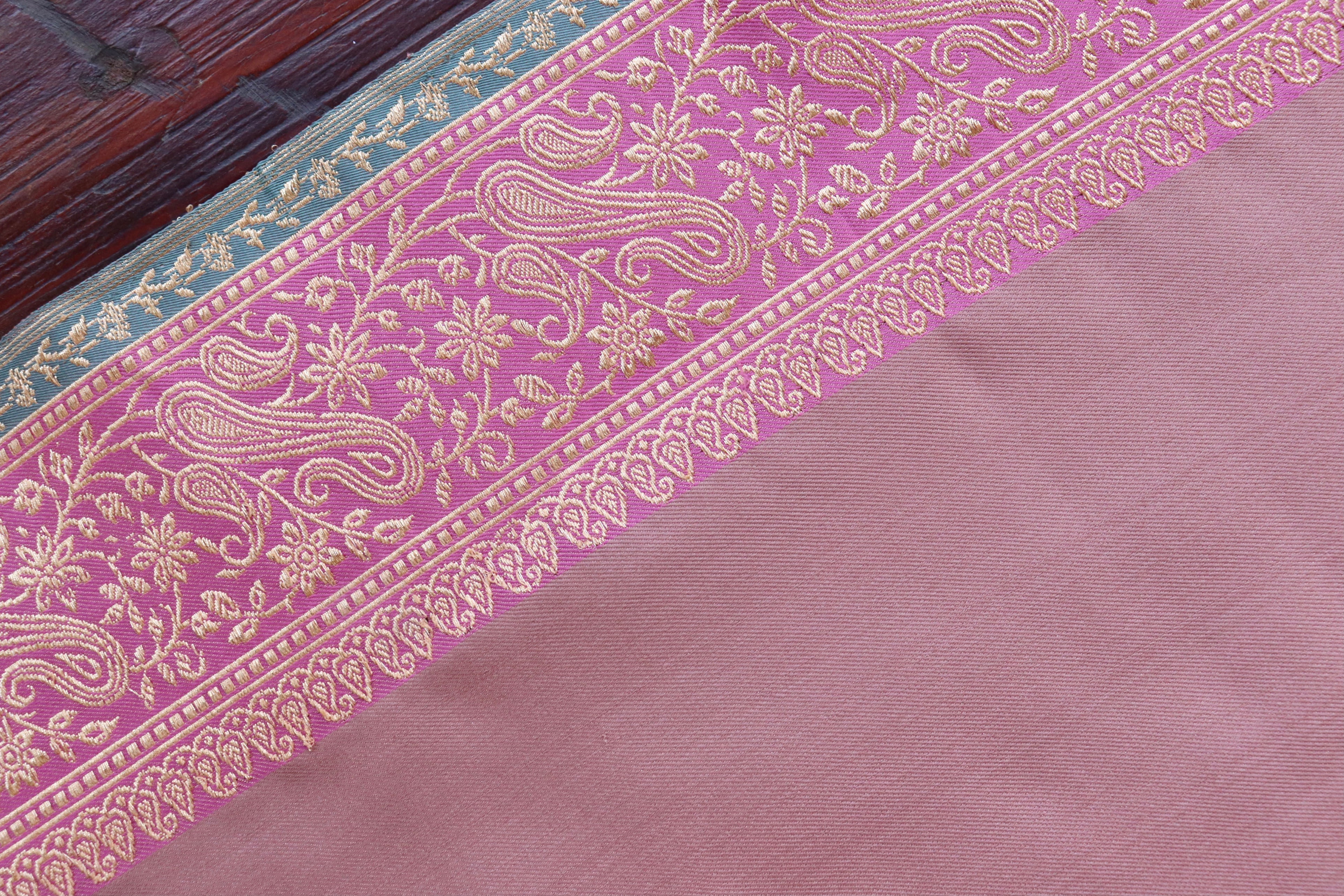 Shades of Pink Banarasi Handwoven Satin Silk Saree