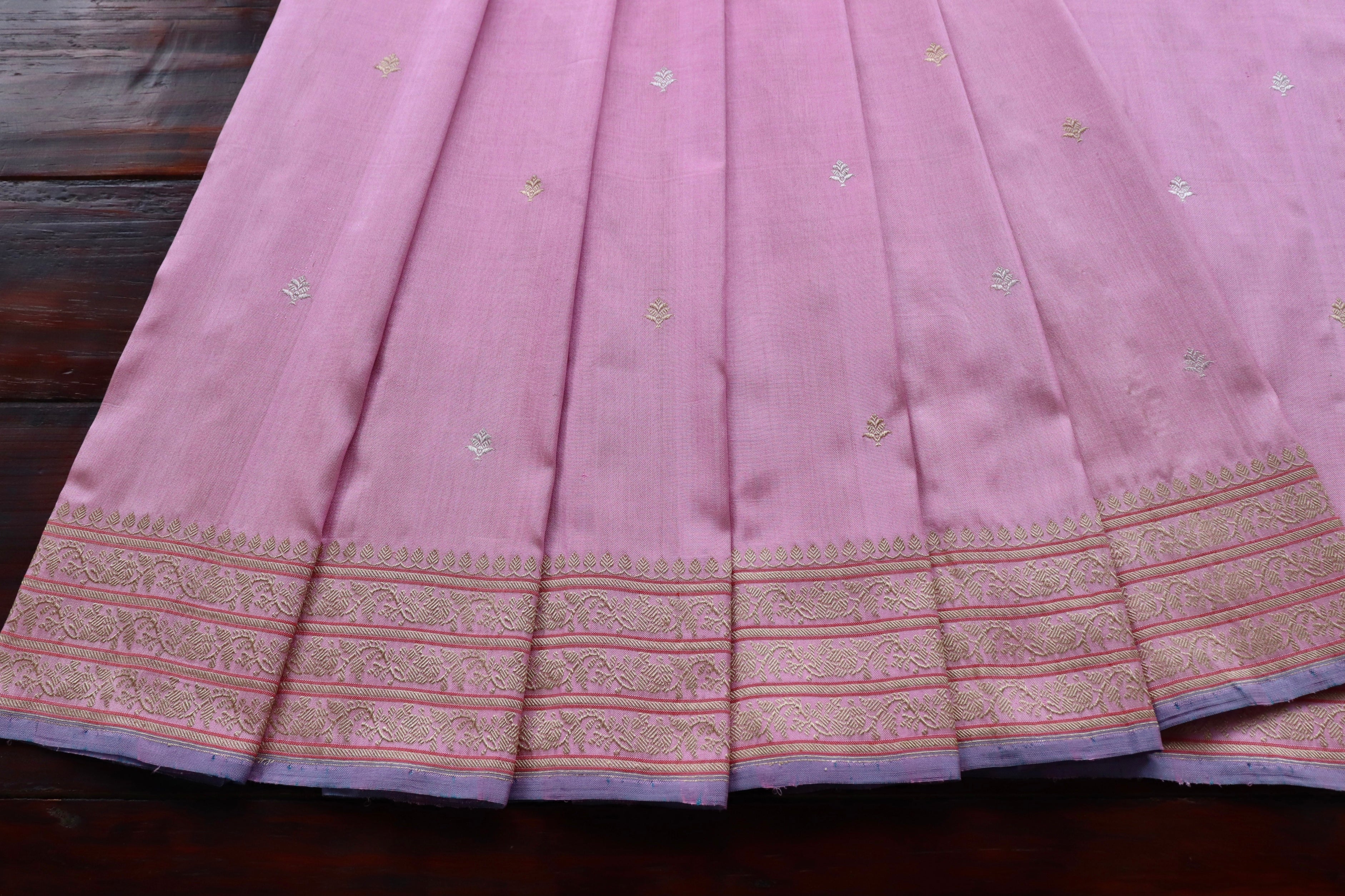 Baby Pink Kadhua Motif Pure Silk Handloom Banarasi Saree