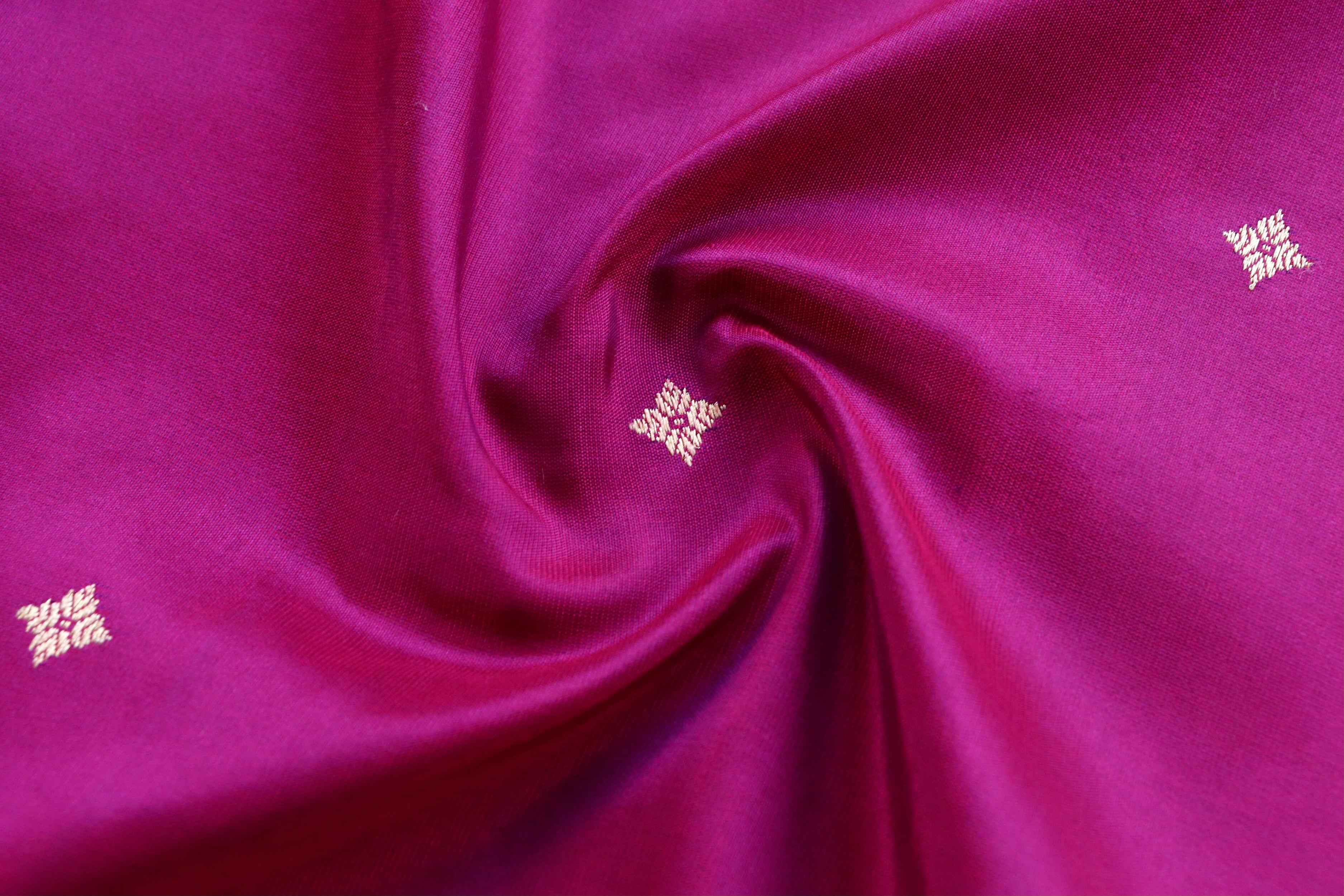 Magenta Meenadar Kadhua  Pure Silk Handloom Banarasi Saree