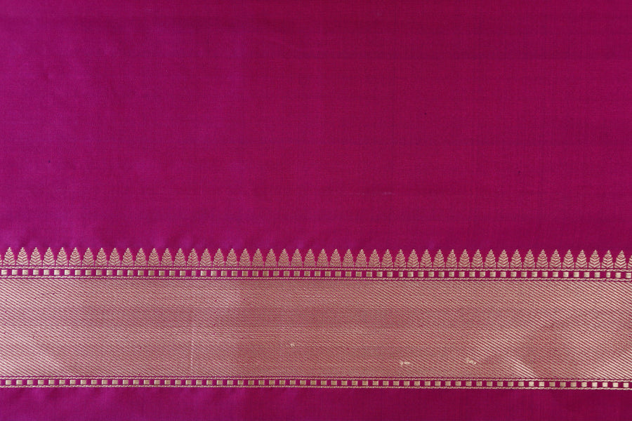 Magenta Meenadar Kadhua  Pure Silk Handloom Banarasi Saree