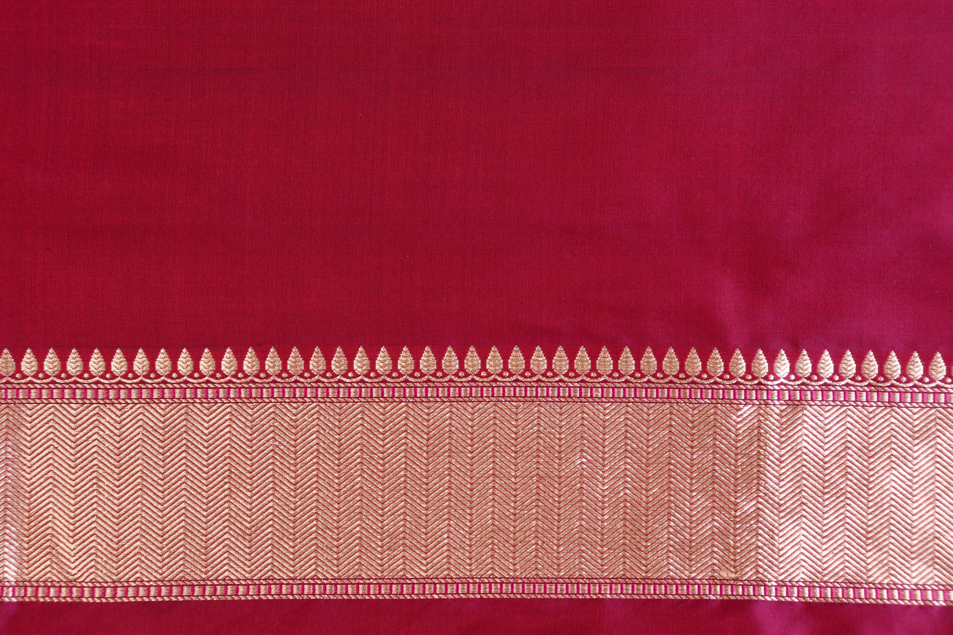 Burgundy Meenadar Tanchoi Pure Silk Handloom Banarasi Saree