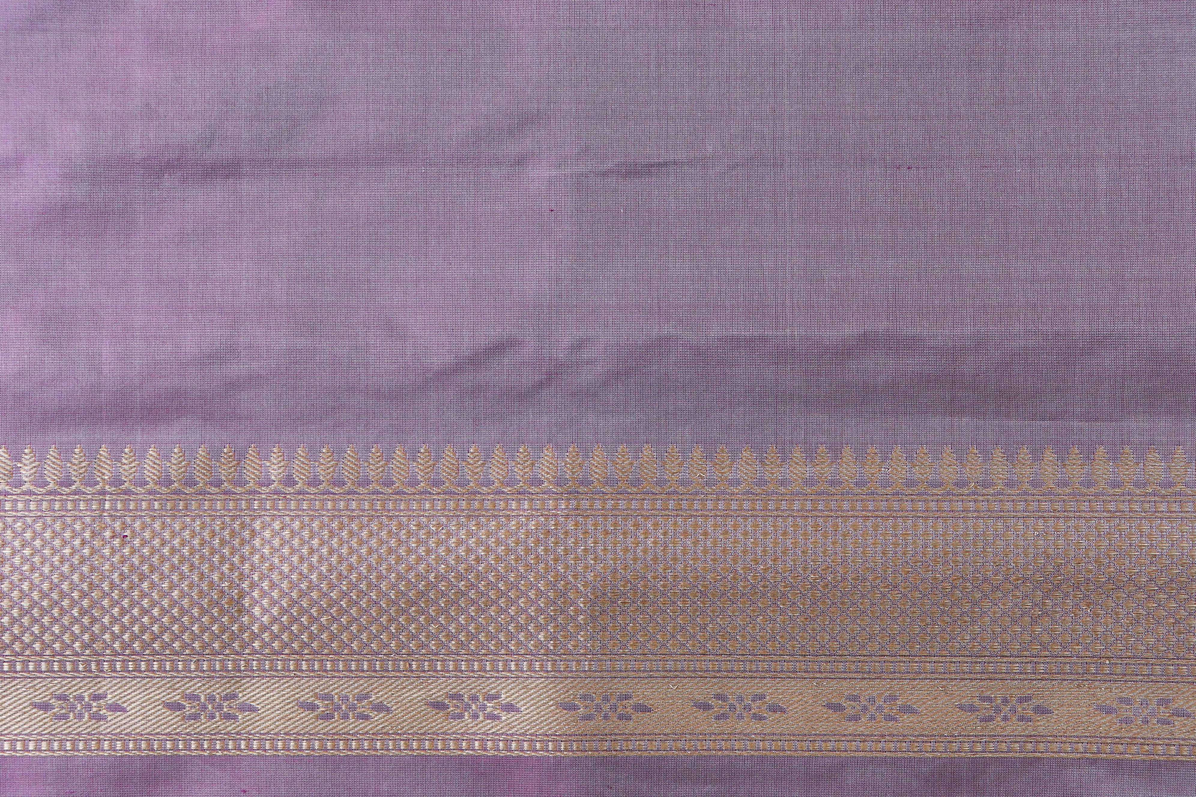 Muddy Purple Jangla Pure Silk Handloom Banarasi Saree