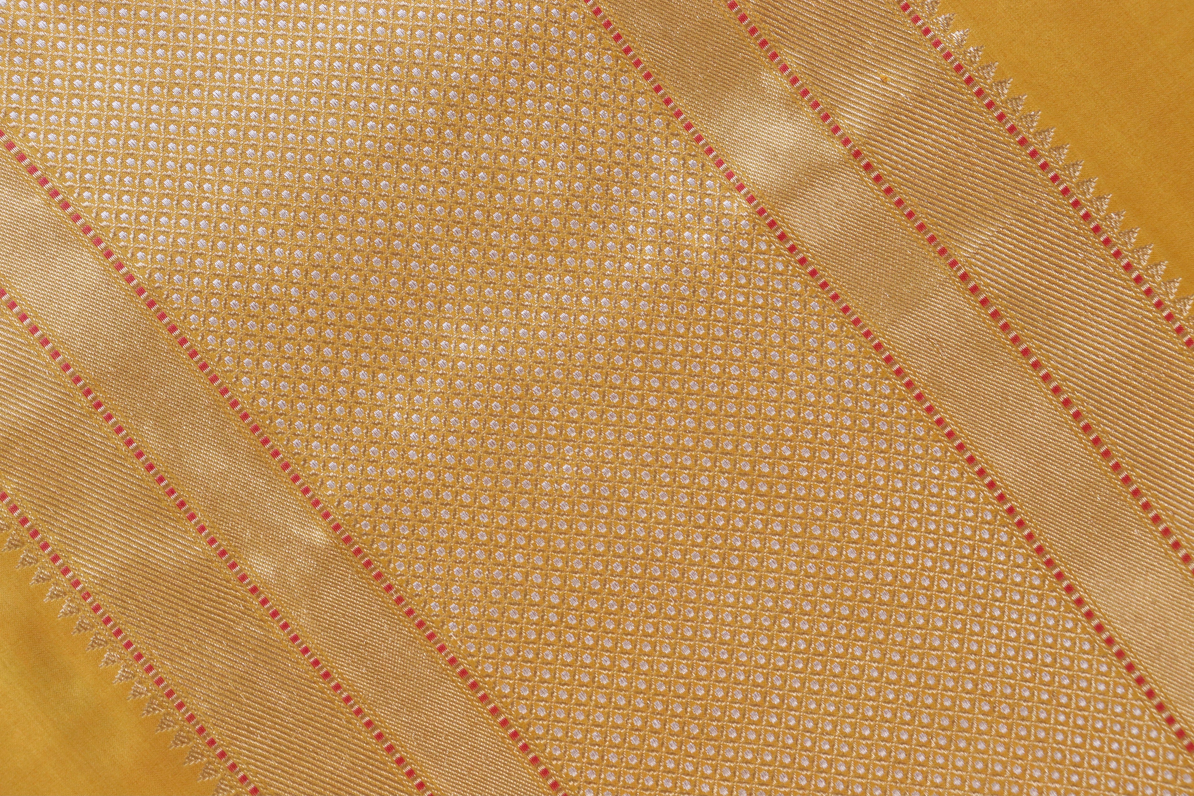 Yellow Guldasta Motif Pure Katan Silk Handloom Saree