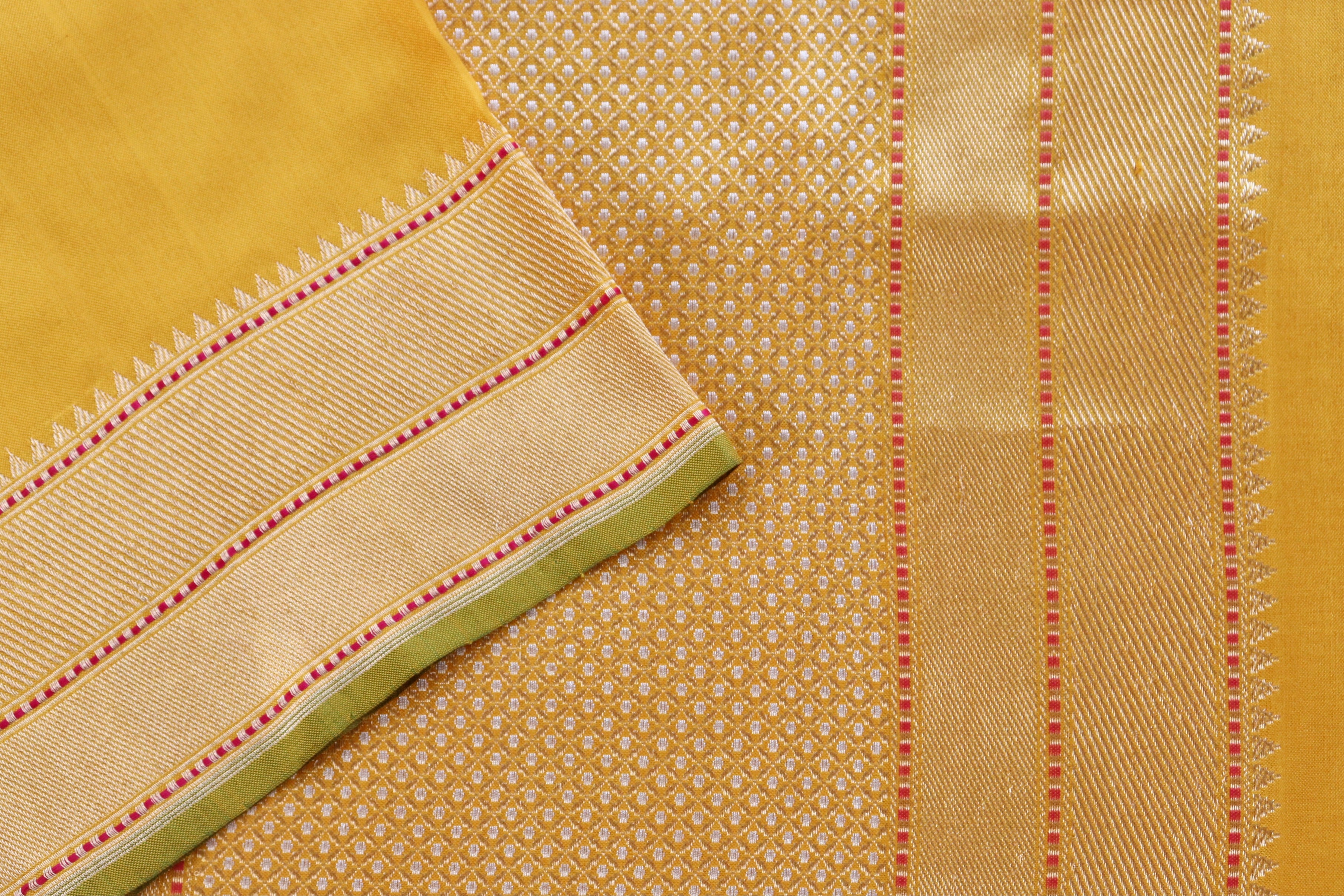 Yellow Guldasta Motif Pure Katan Silk Handloom Saree