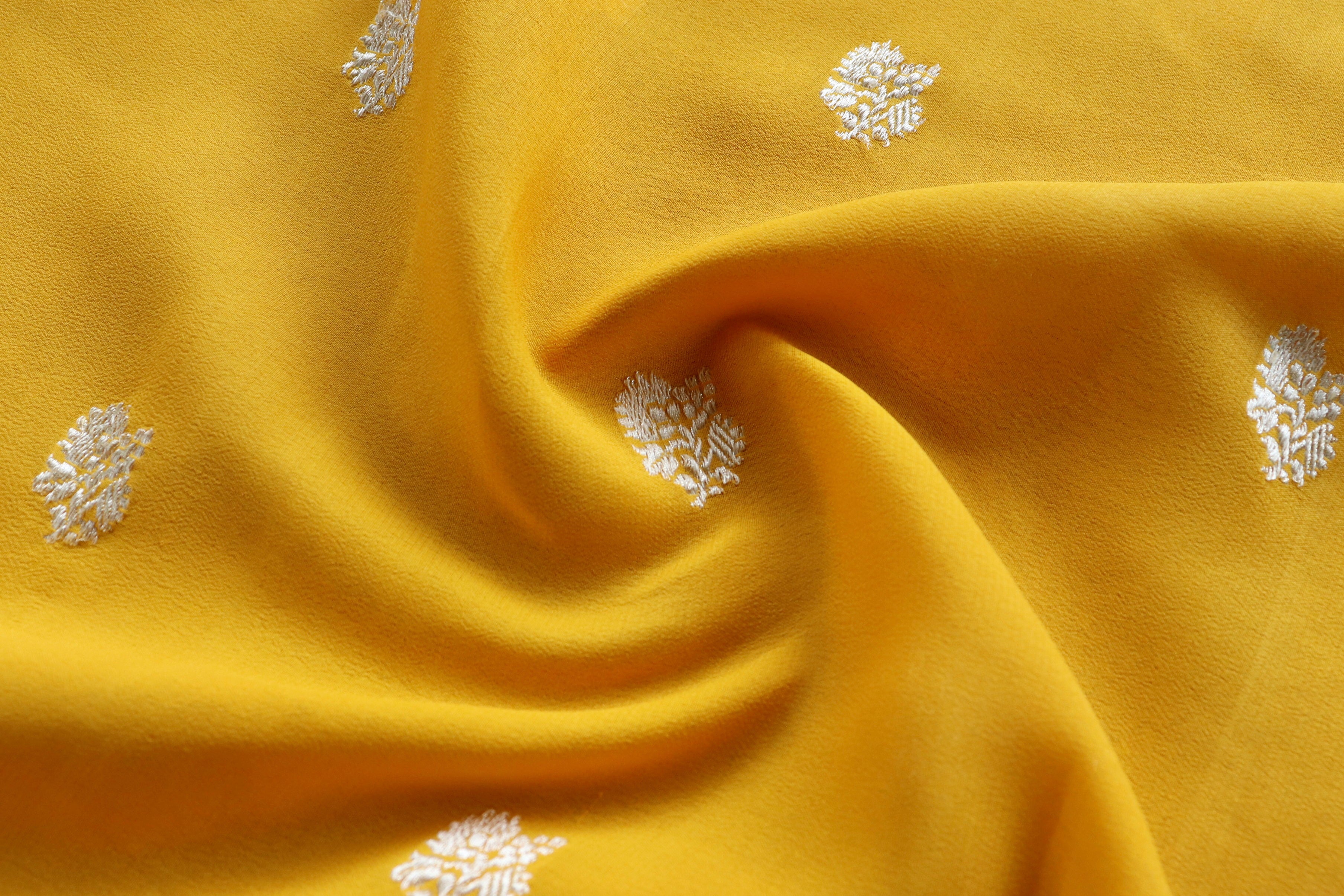 Turmeric Yellow Motif Pure Silk Handloom Banarasi Dupatta