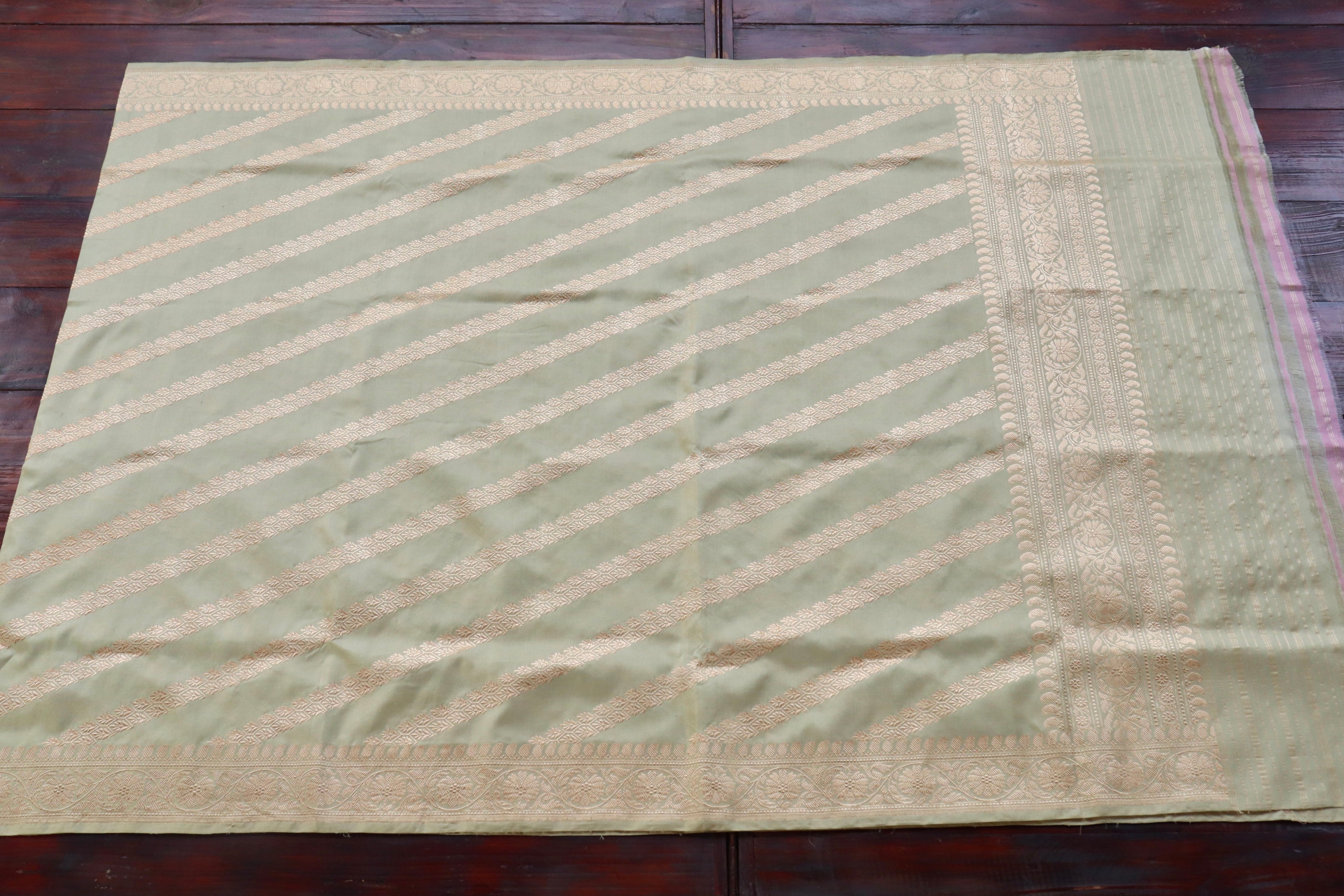 Pistachio Green Adda Pure Silk Handloom Banarasi Dupatta
