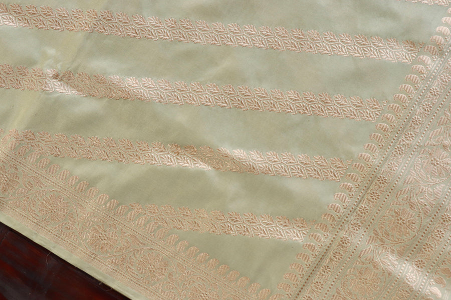 Pistachio Green Adda Pure Silk Handloom Banarasi Dupatta