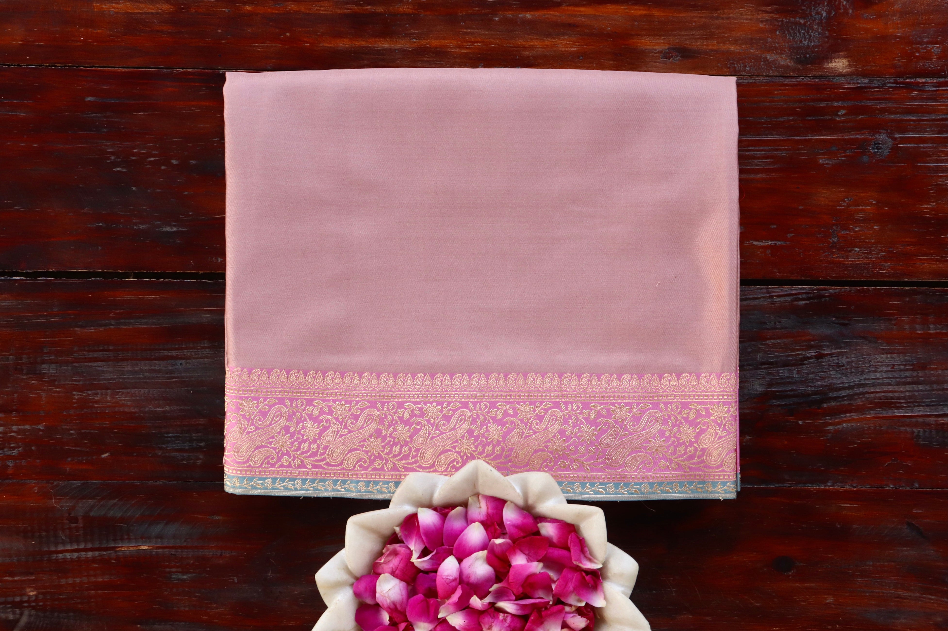 Shades of Pink Banarasi Handwoven Satin Silk Saree
