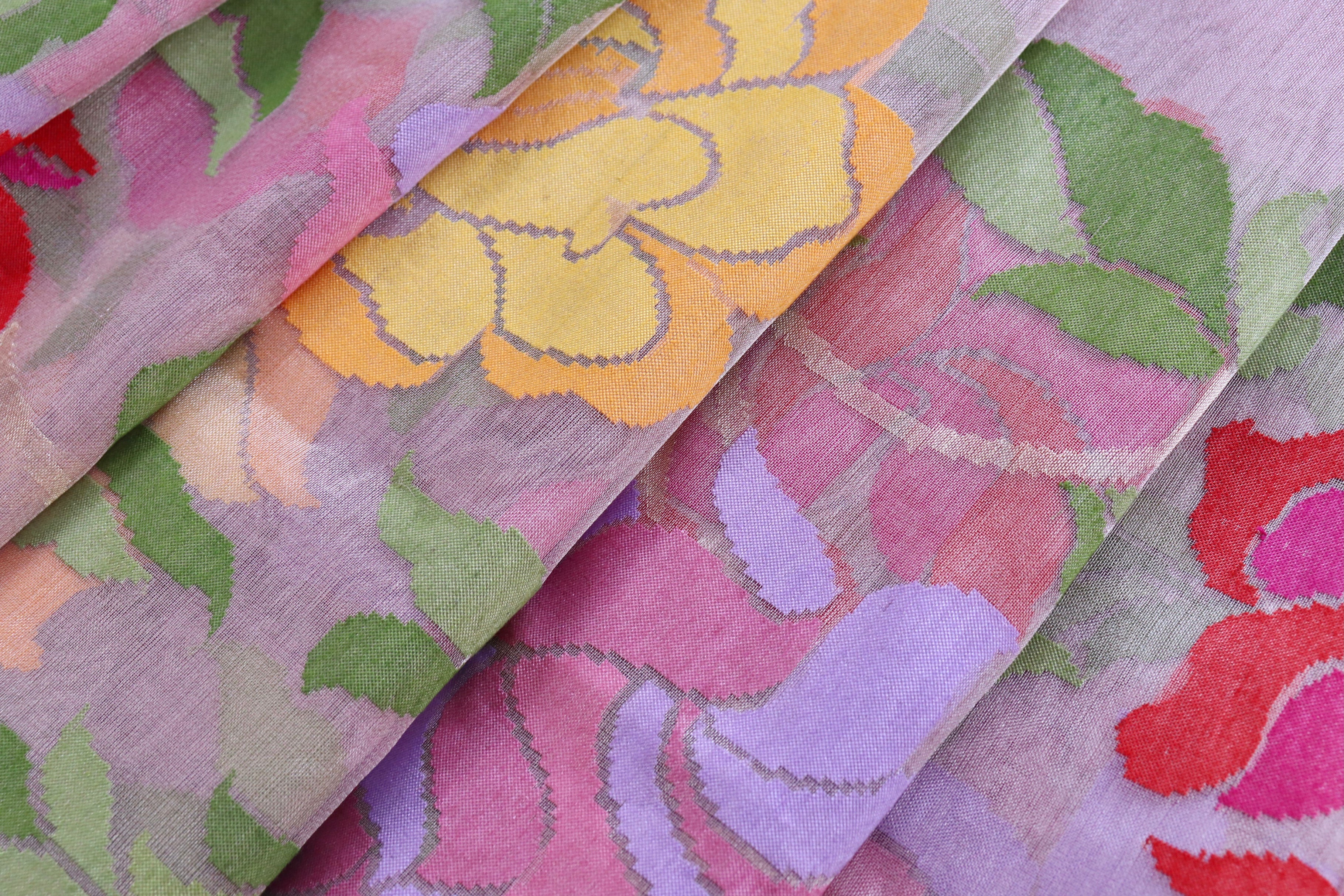 Soft Pink Pure Kora Silk  By Tissue Handloom Banarasi Saree