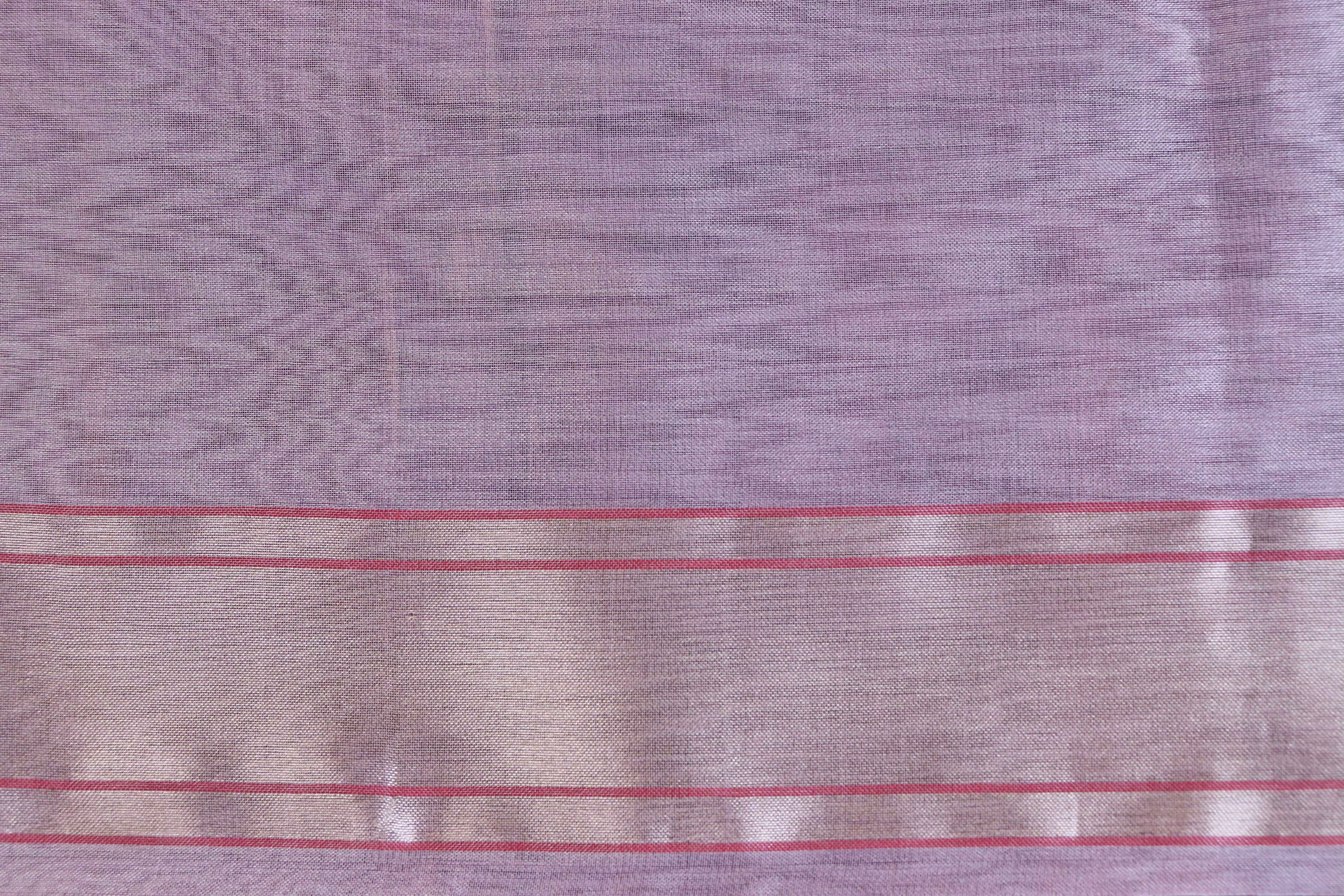 Soft Pink Pure Kora Silk  By Tissue Handloom Banarasi Saree