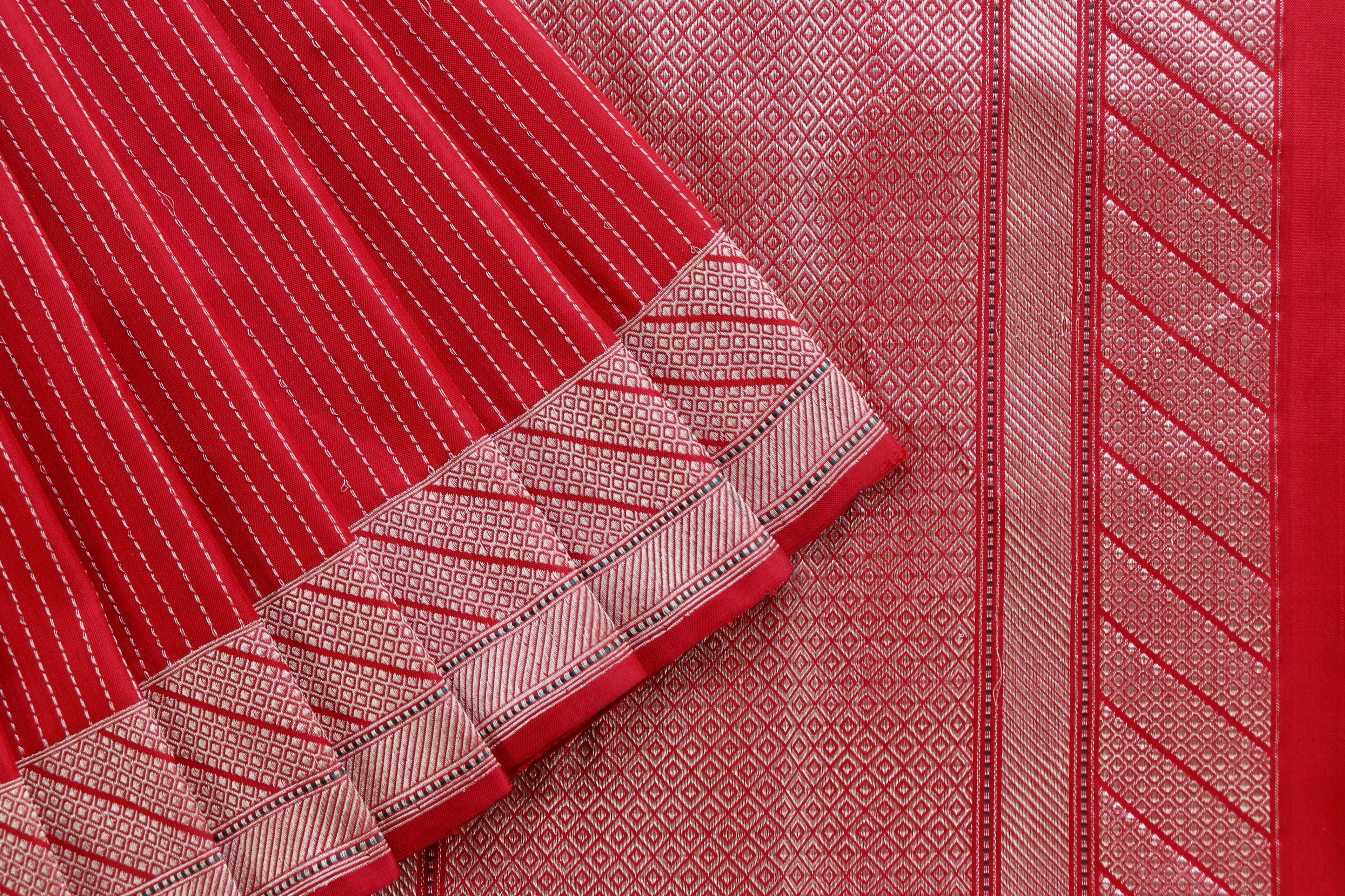 Classic Red Handloom Banarasi Silk Saree