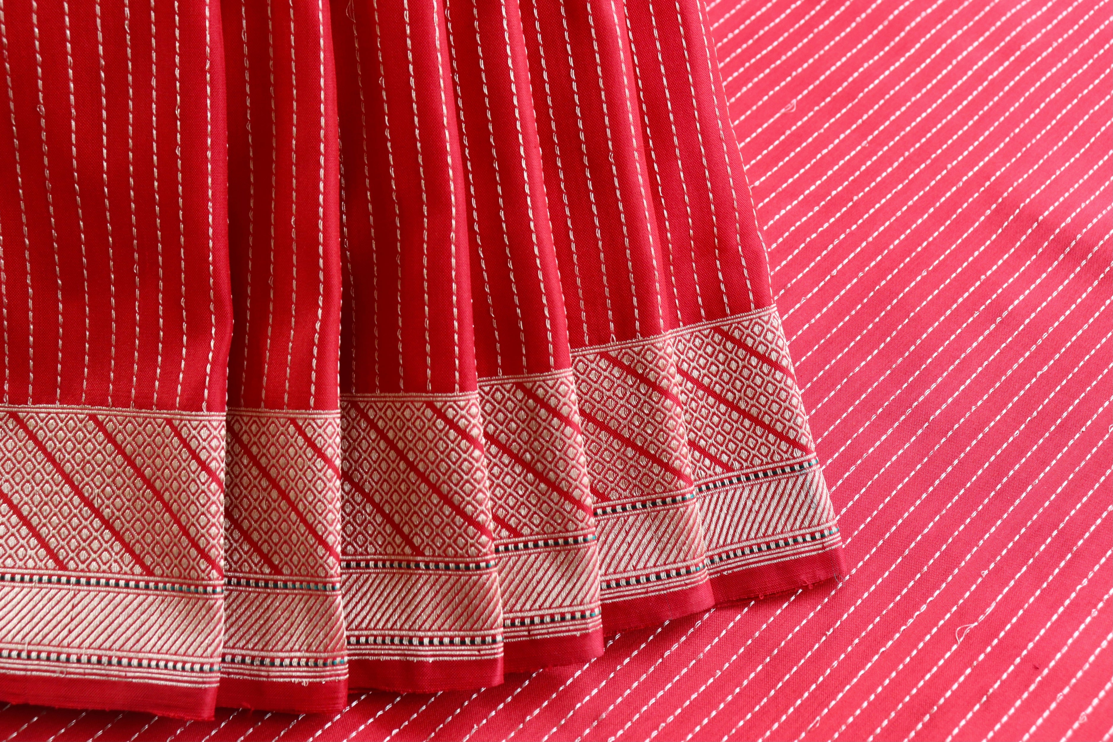 Classic Red Handloom Banarasi Silk Saree