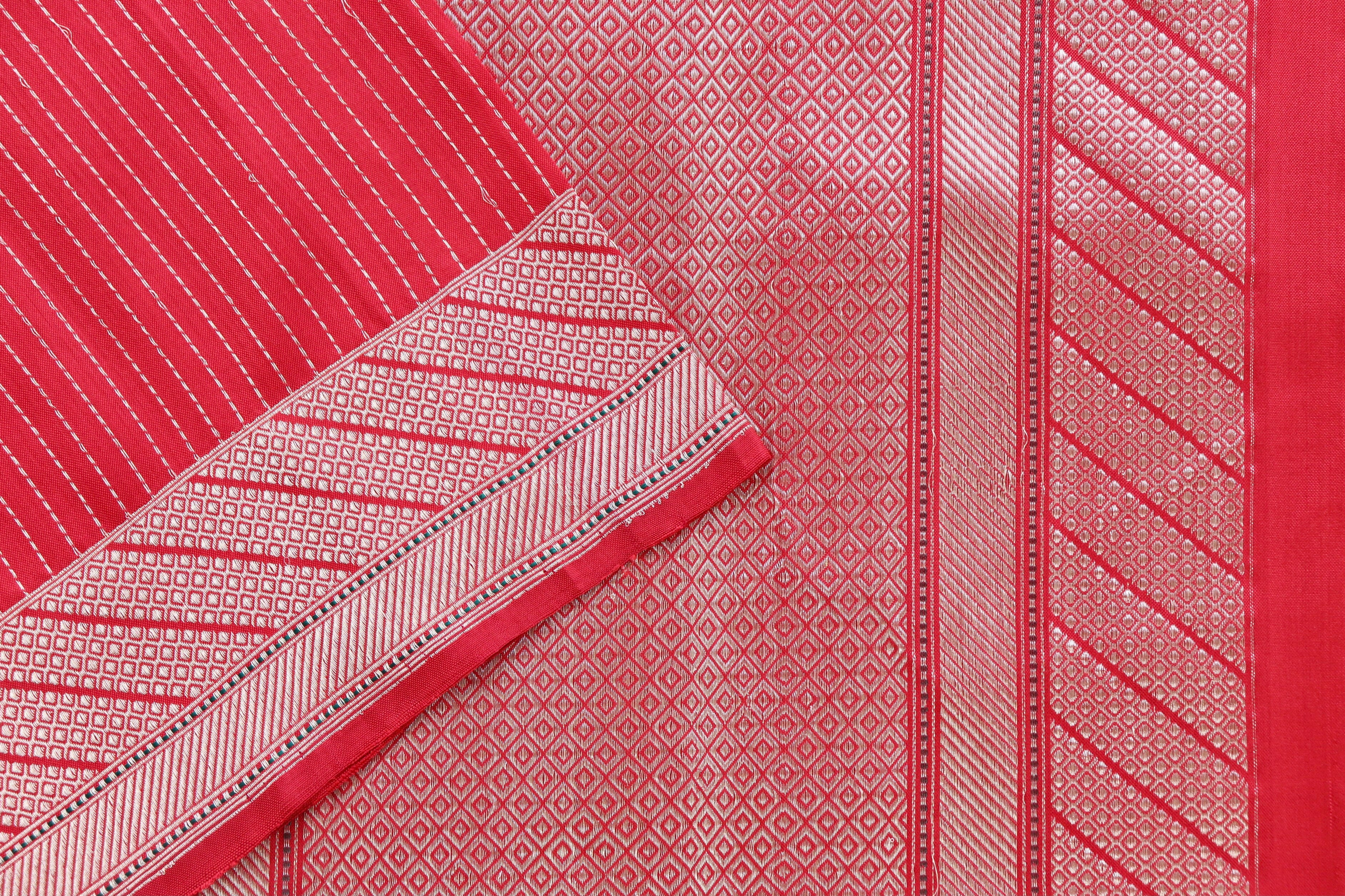 Classic Red Handloom Banarasi Silk Saree