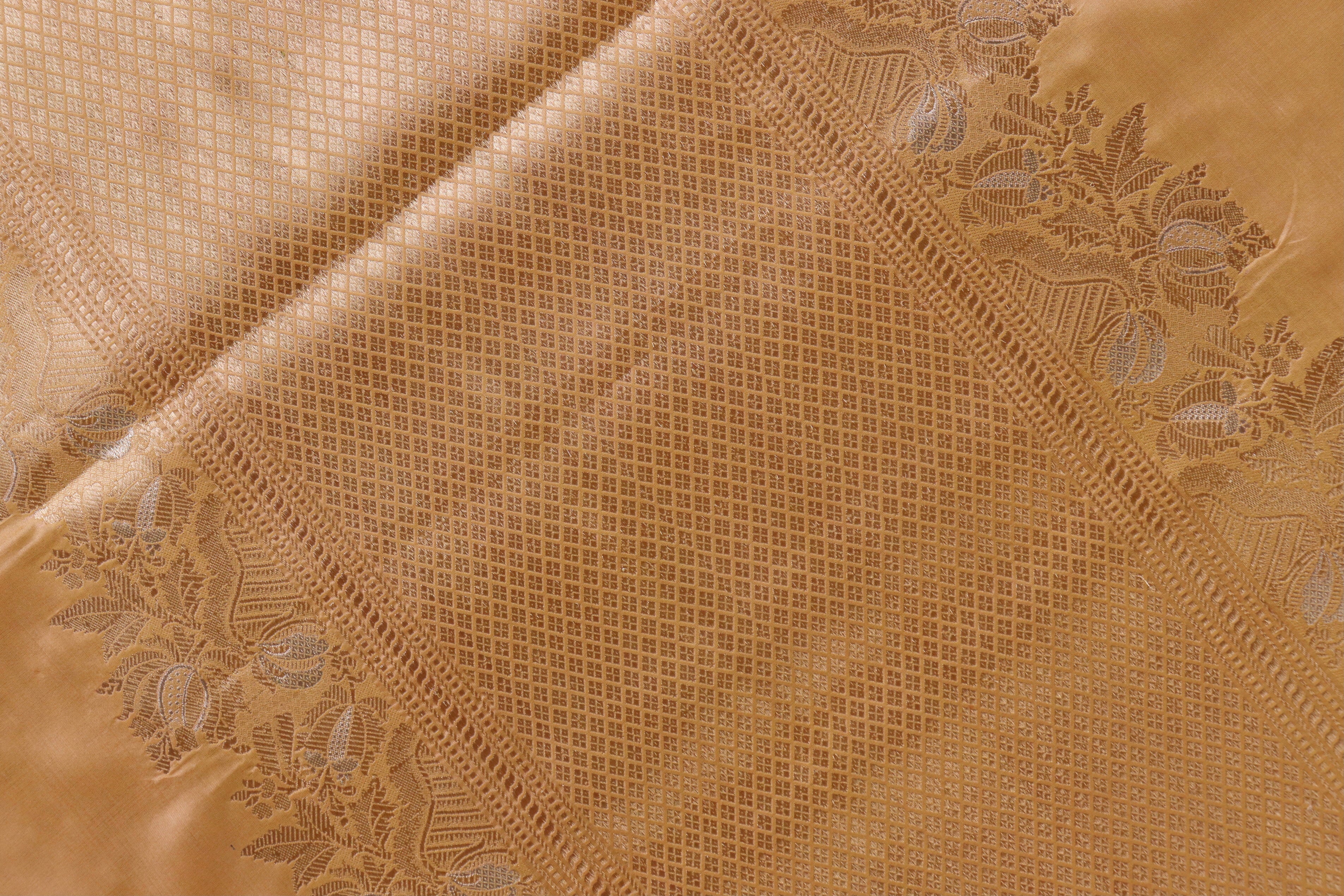 Peach Katan Silk  Handloom Banarasi Saree