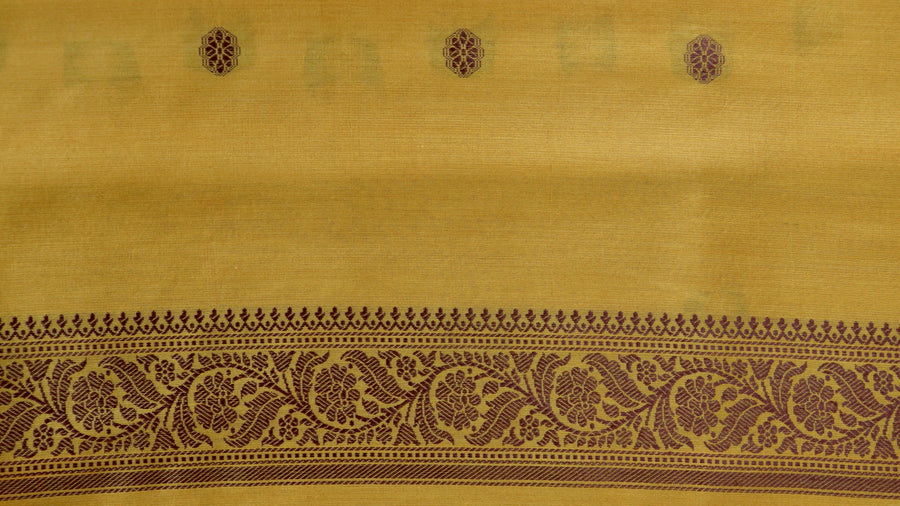 Yellow Kadhua Kuniya Pure Silk Handloom Saree