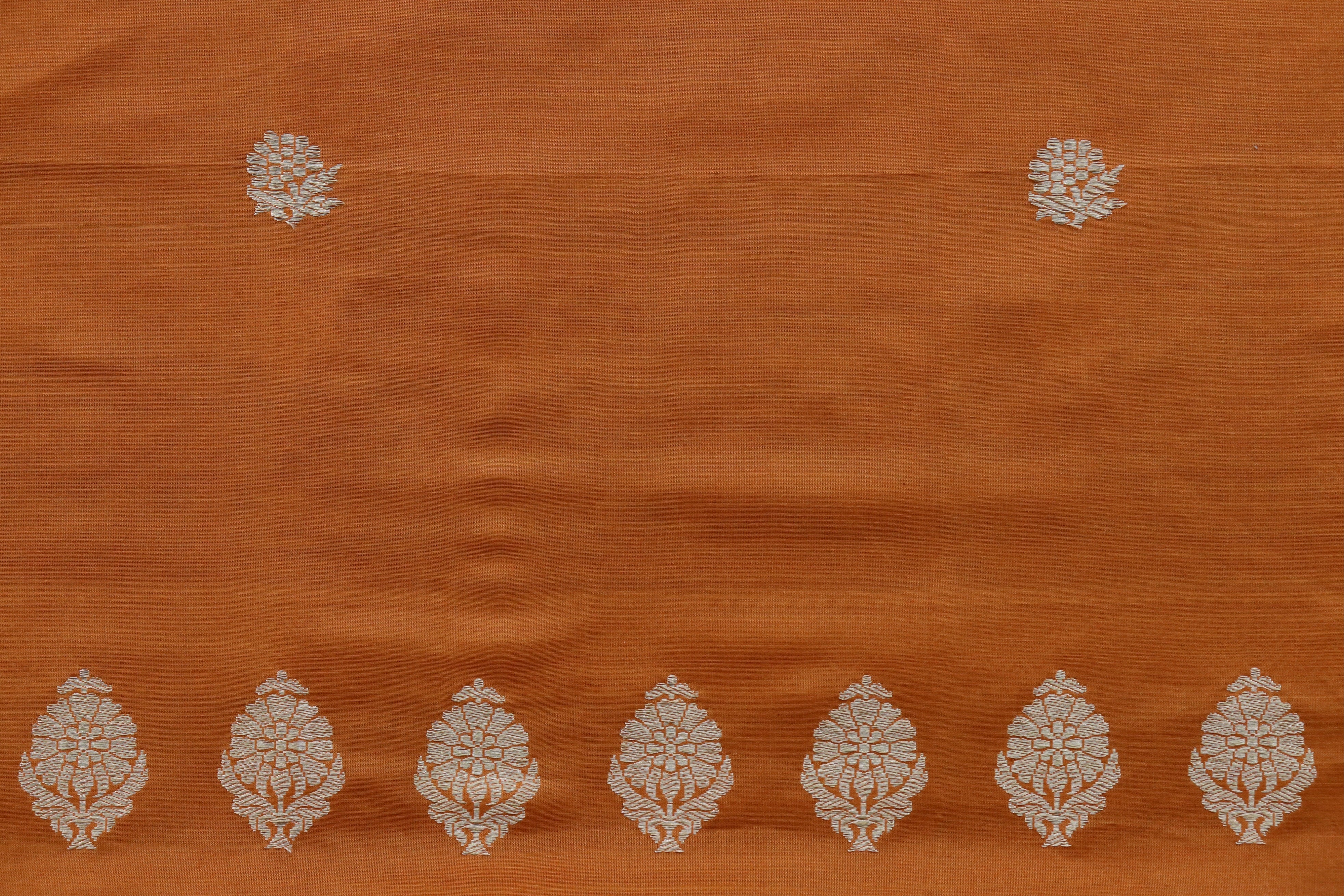 Orange Katan Silk Handloom Banarasi Suit Set