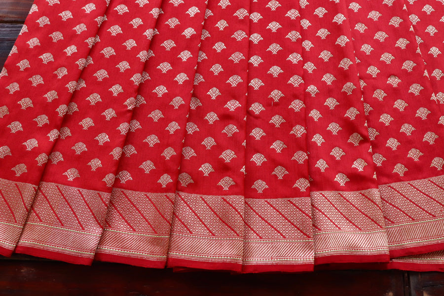 Rakhtambari Matsya Buti Pure Zari Silk Saree | Stuti Weaves