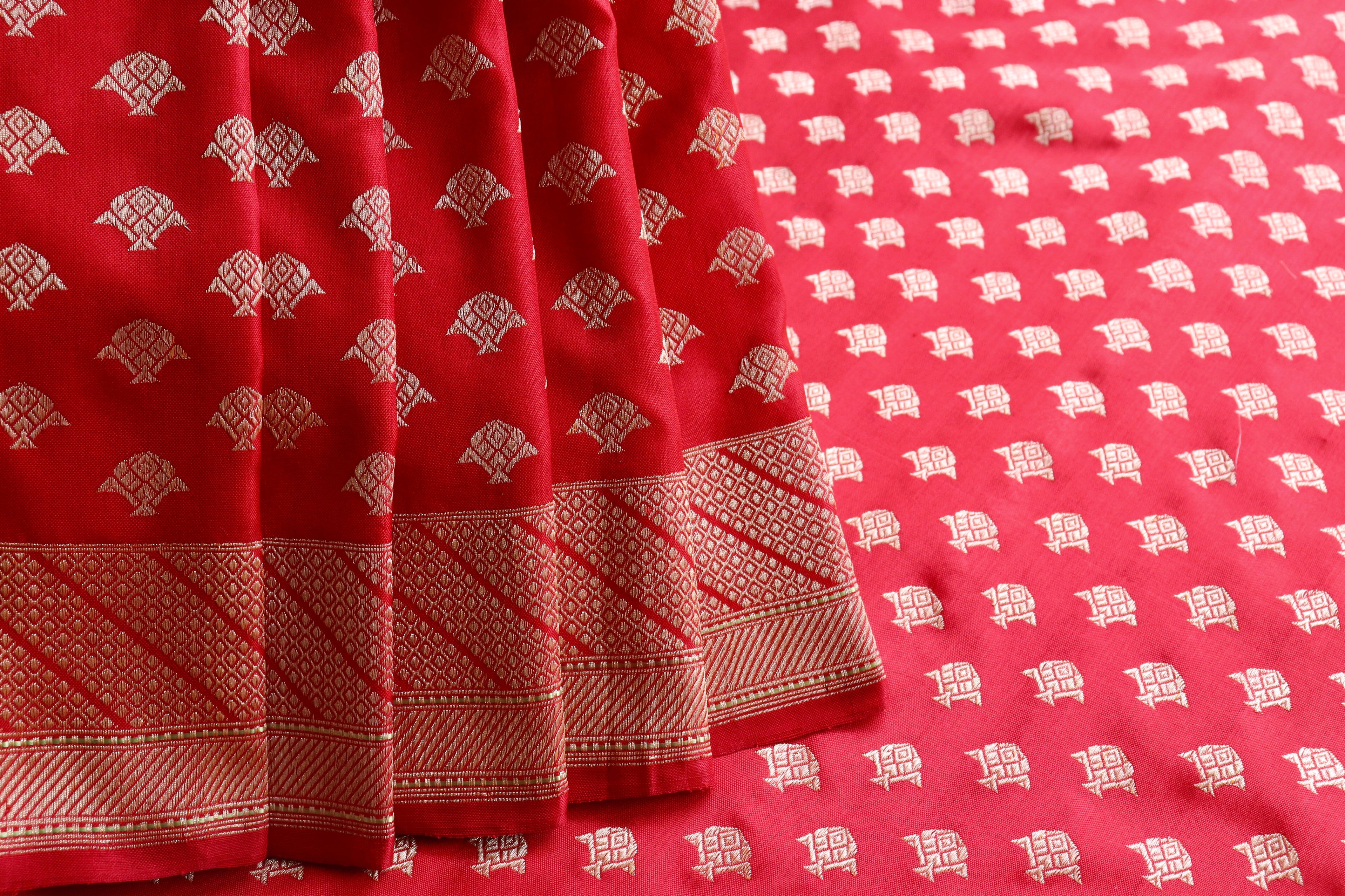 Rakhtambari Matsya Buti Pure Zari Silk Saree