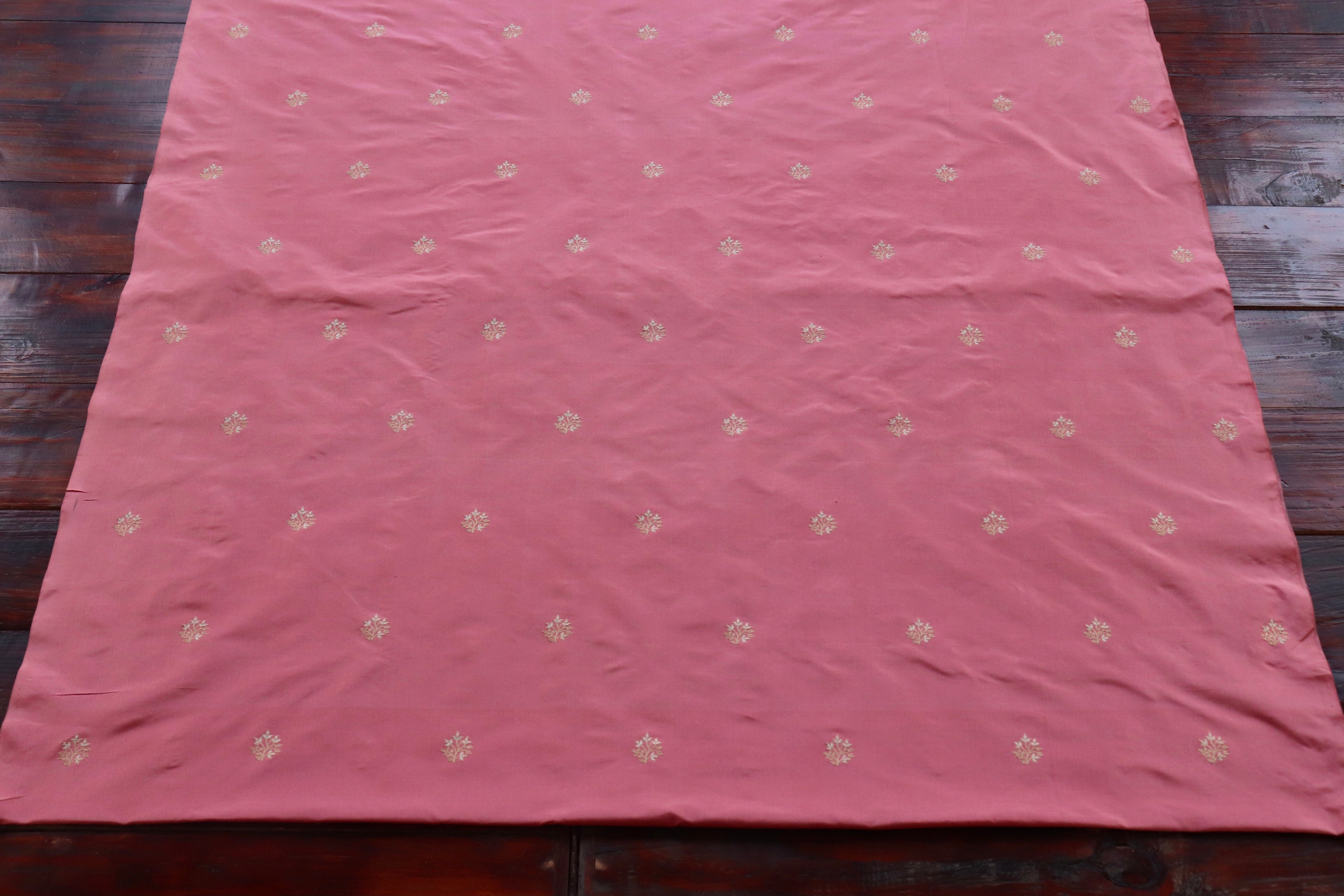 Baby Pink Pure Katan Silk Handloom Banarasi Thaan