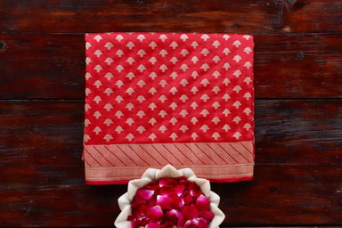 Rakhtambari Matsya Buti Pure Zari Silk Saree | Stuti Weaves