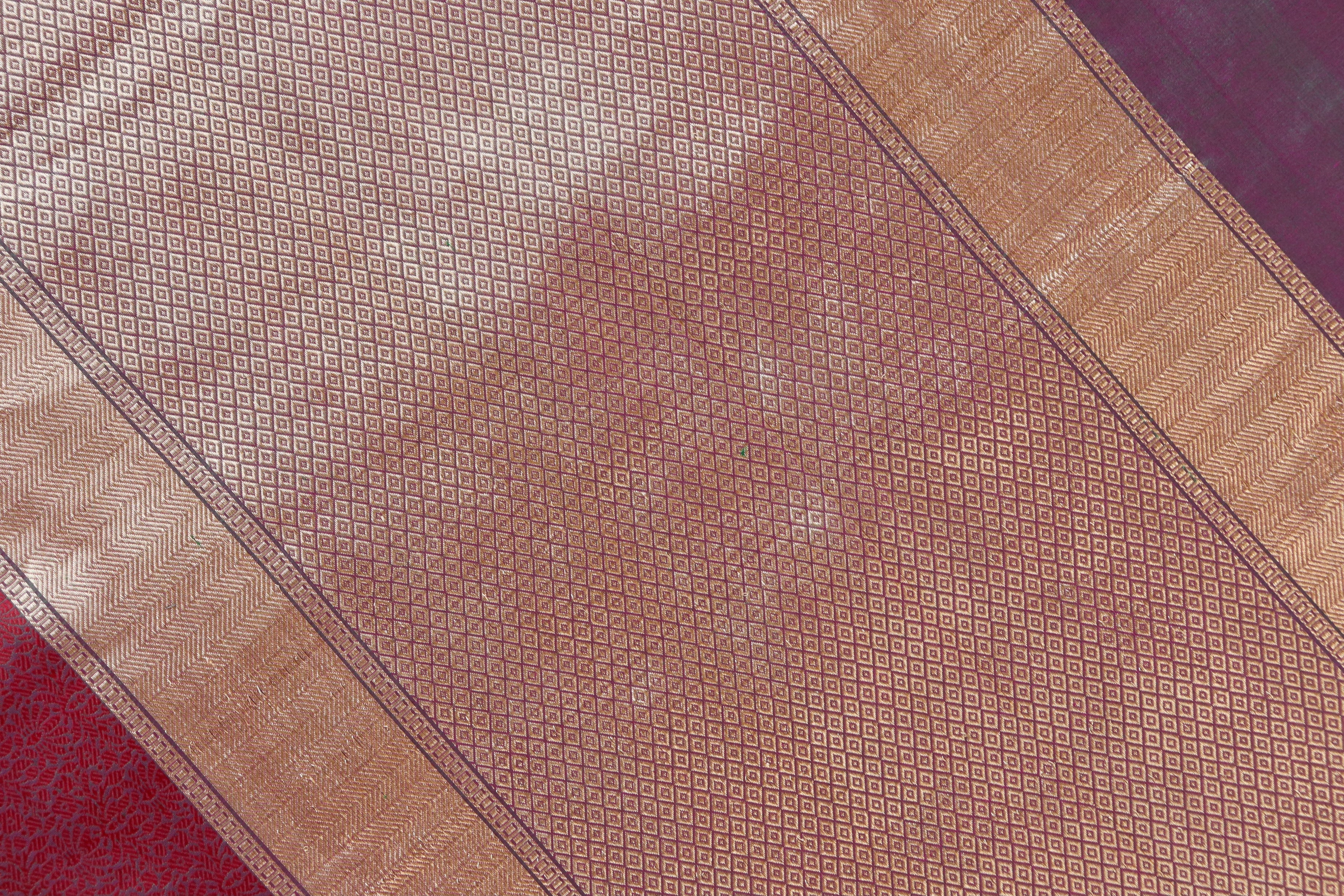 Plum Kairy Kuniya Pure Silk Handloom Banarasi Saree