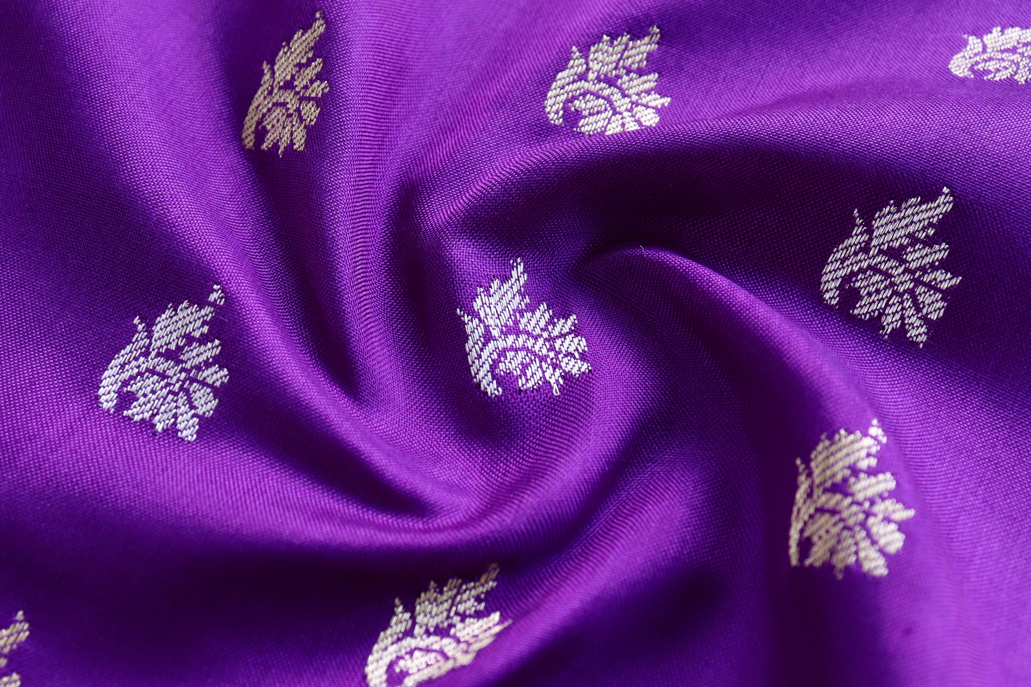 Purple Kadhua Motif Pure Silk Handloom Banarasi Saree